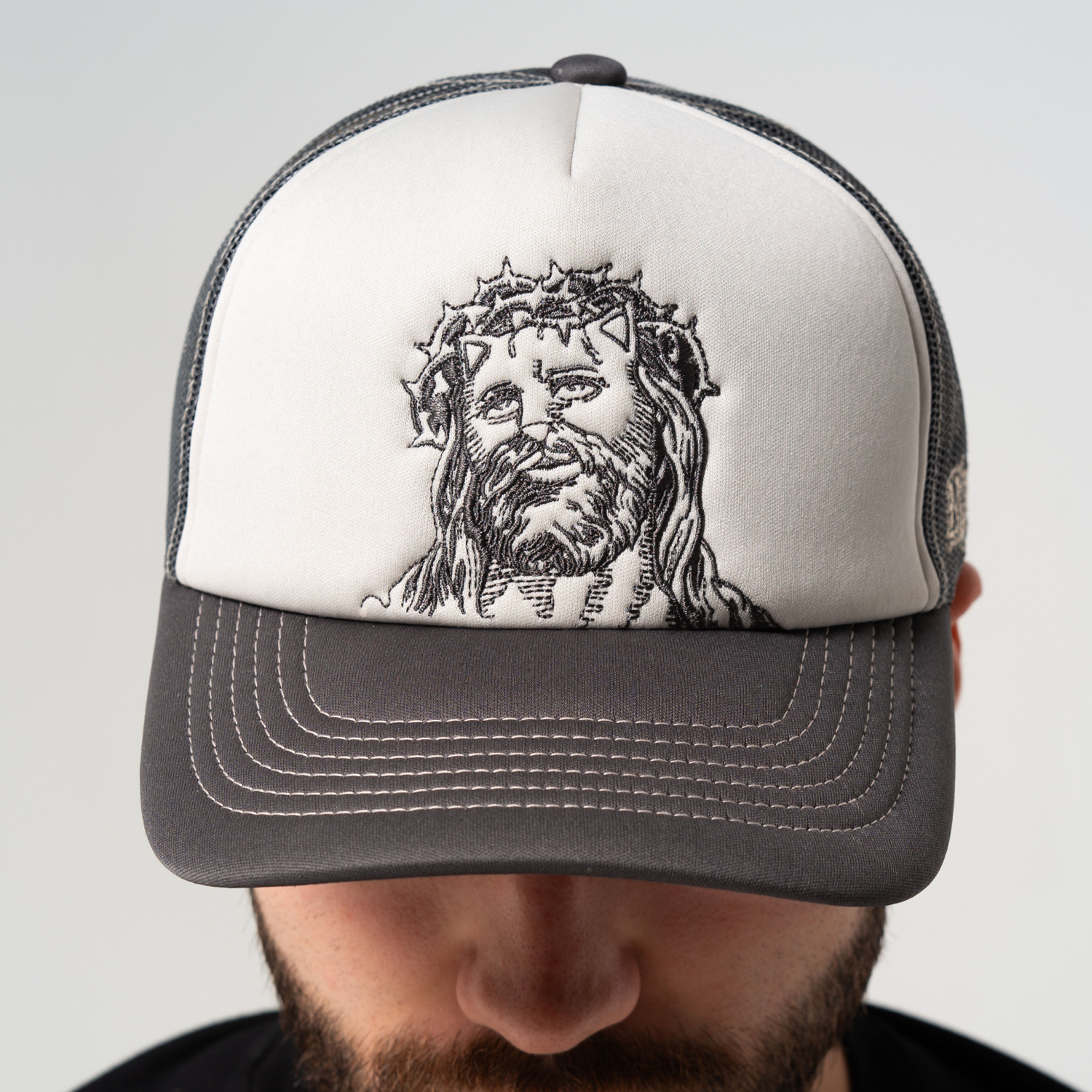 RIPNDIP Lord Savior Trucker Hat (Dark Charcoal )