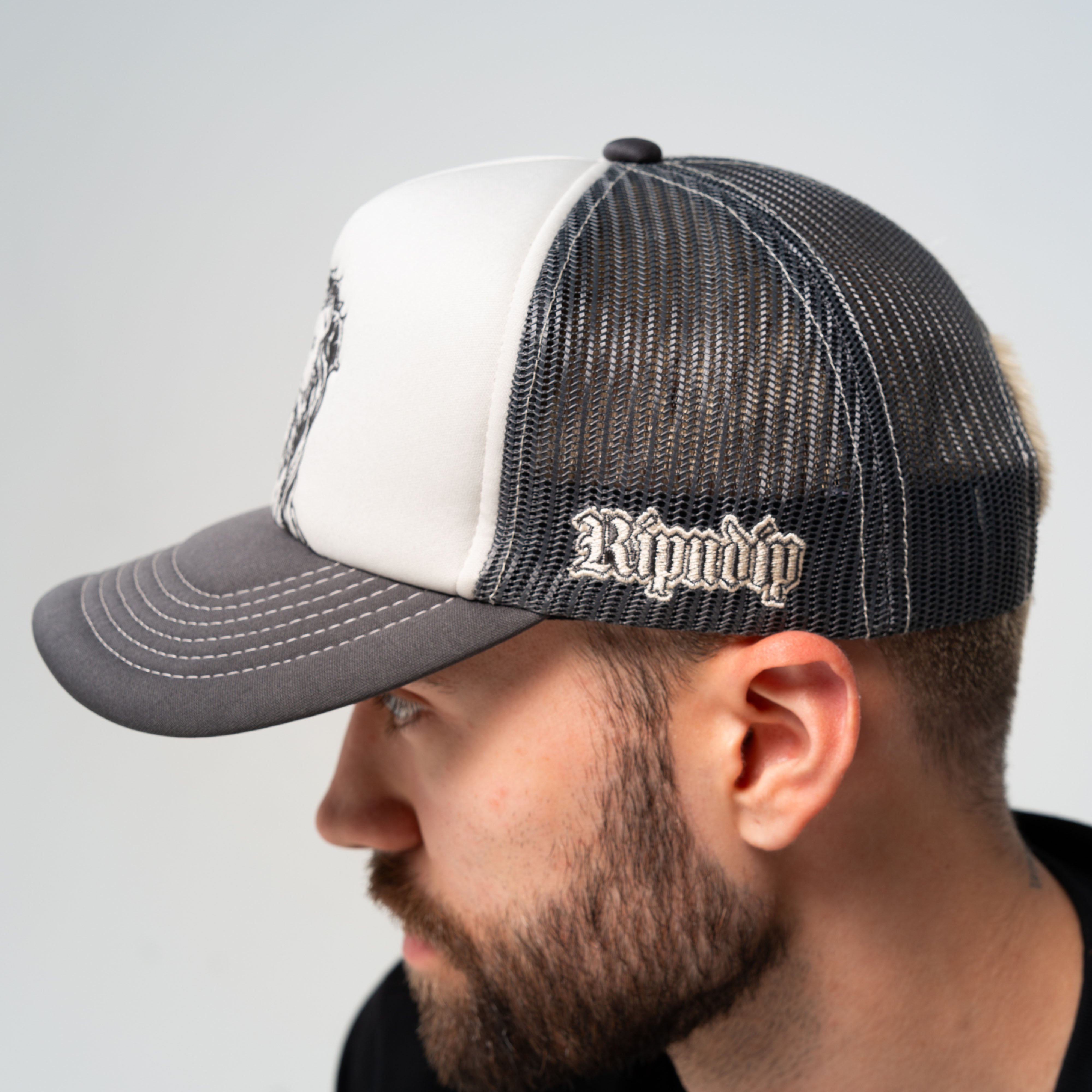 RIPNDIP Lord Savior Trucker Hat (Dark Charcoal )