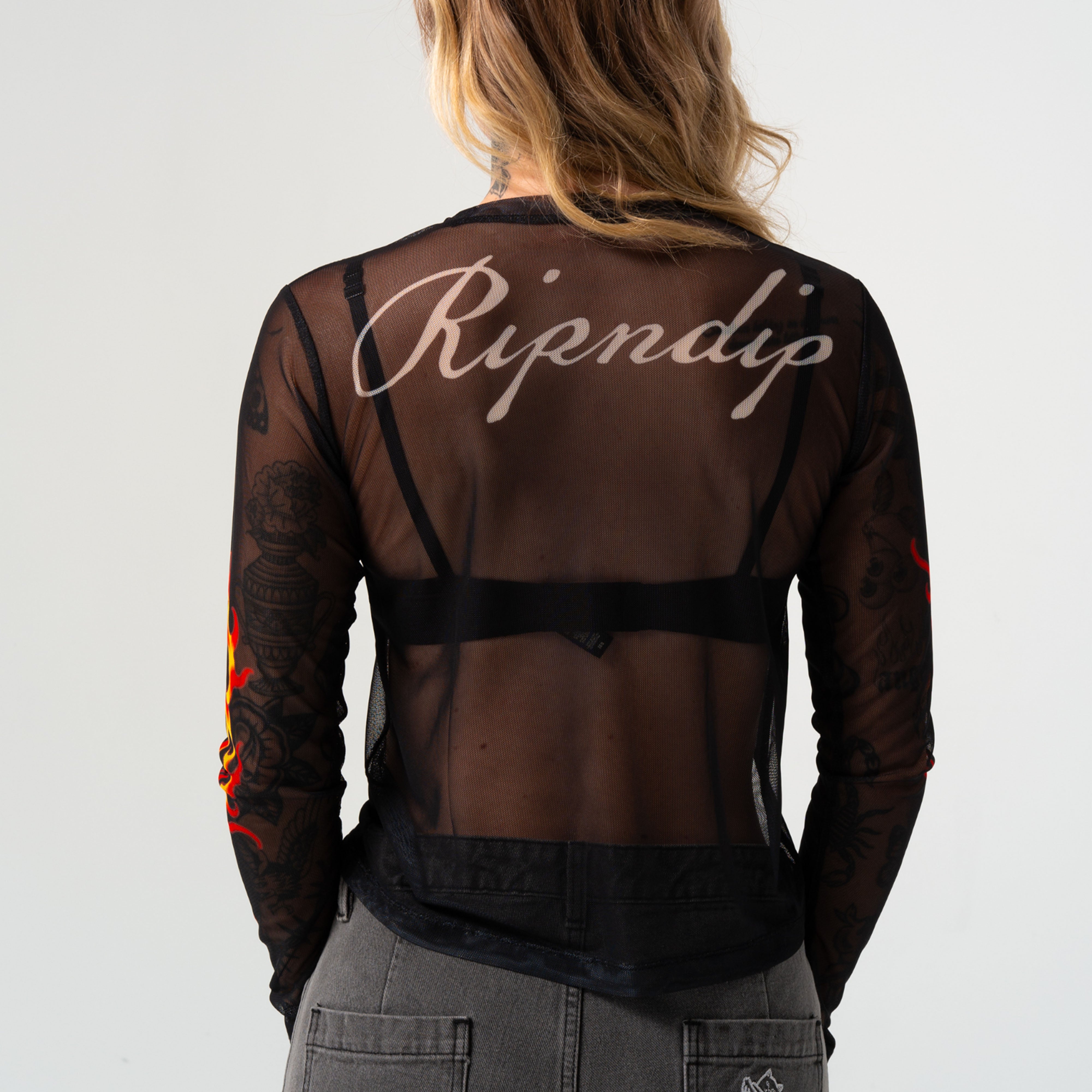 RIPNDIP InkEd Mesh Long Sleeve Tee (Black)