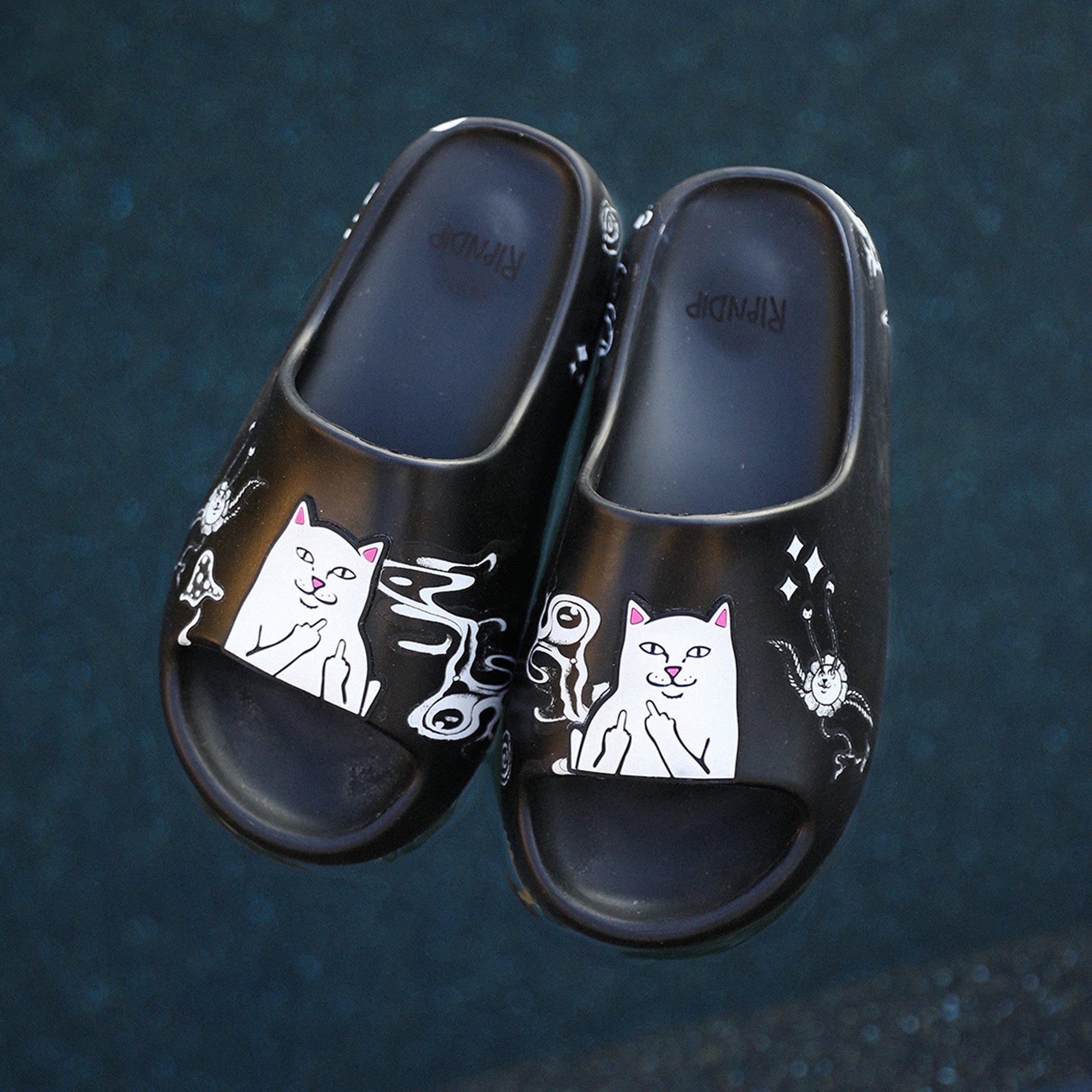 RIPNDIP Space Walk Cloud Slides (Black)