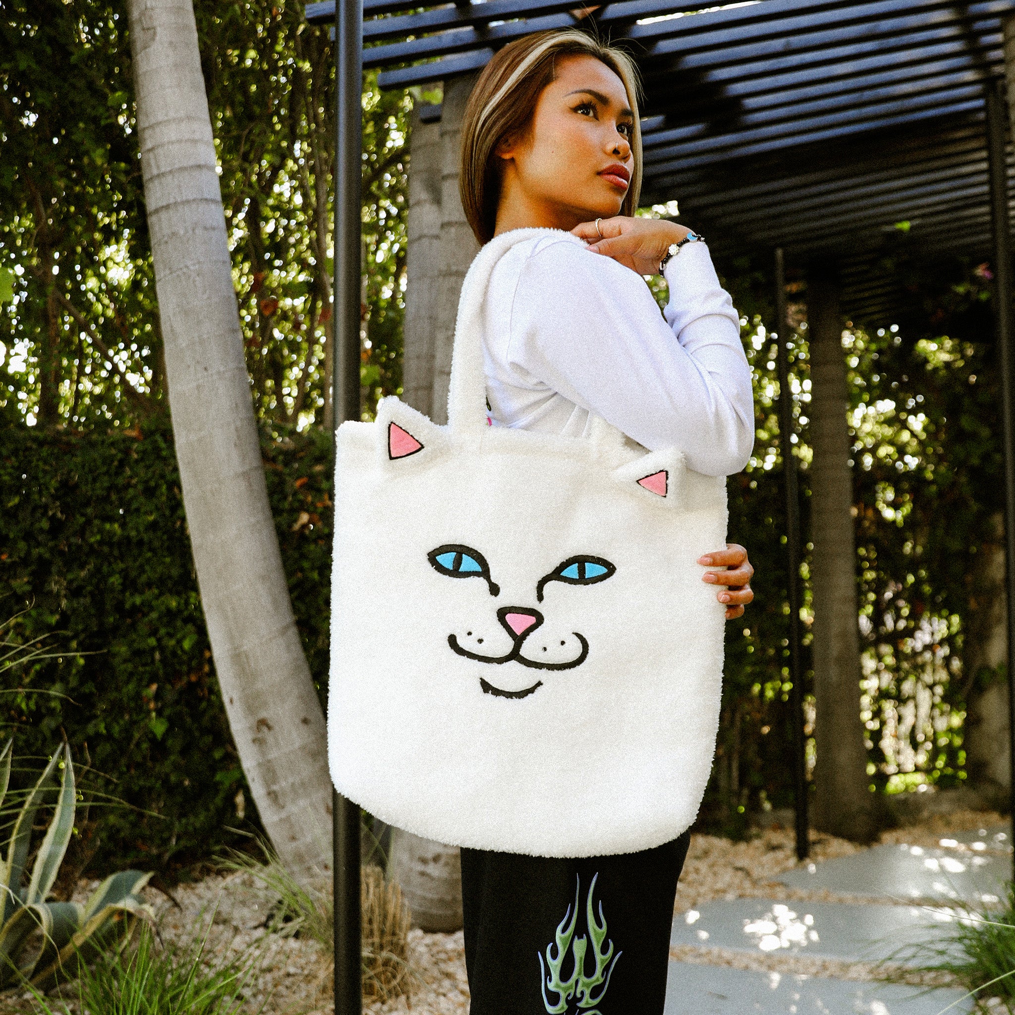 RIPNDIP Lord Nermal Fluffy Tote  (White)