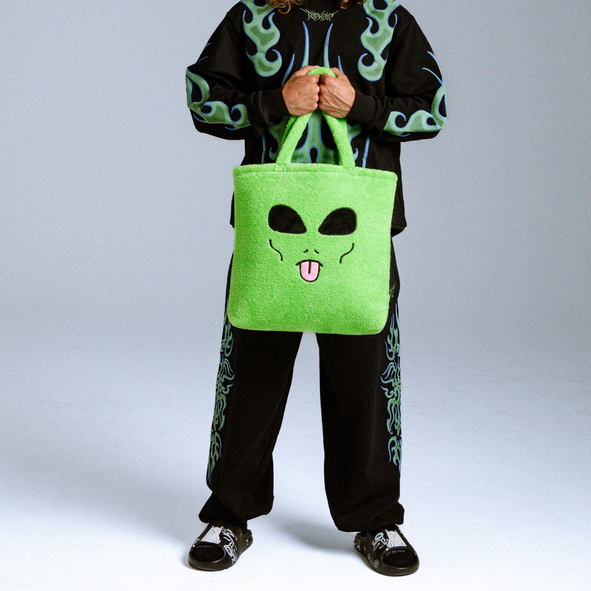 RIPNDIP Lord Alien Fluffy Tote  (Green)