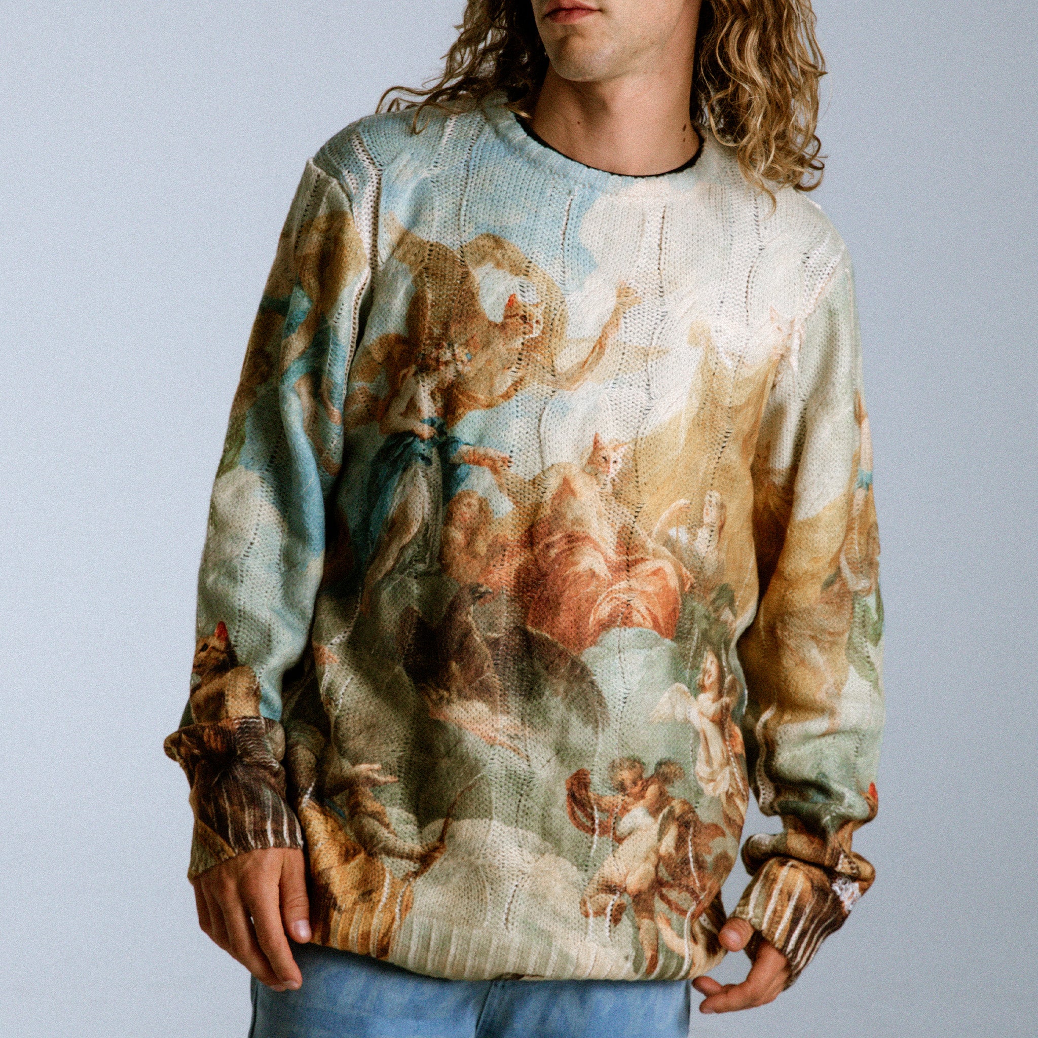 RIPNDIP Heavens Waiting Cable Knit Sweater (Multi)