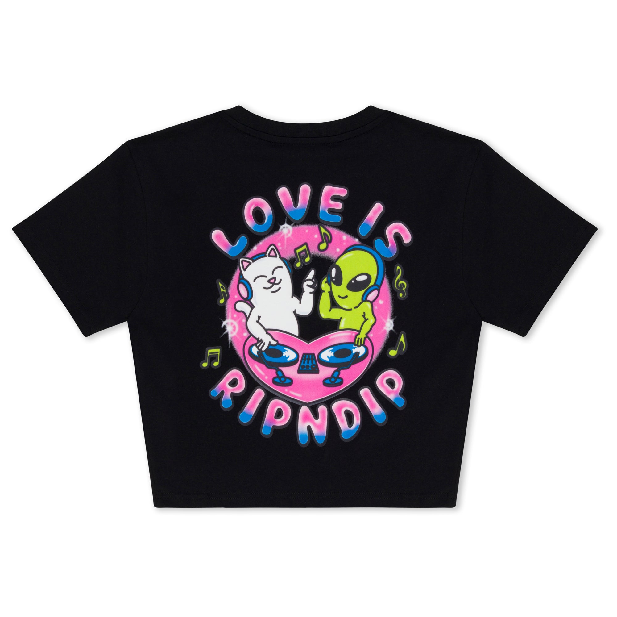 RIPNDIP Love Is Ripndip Cropped Baby Tee (Black)