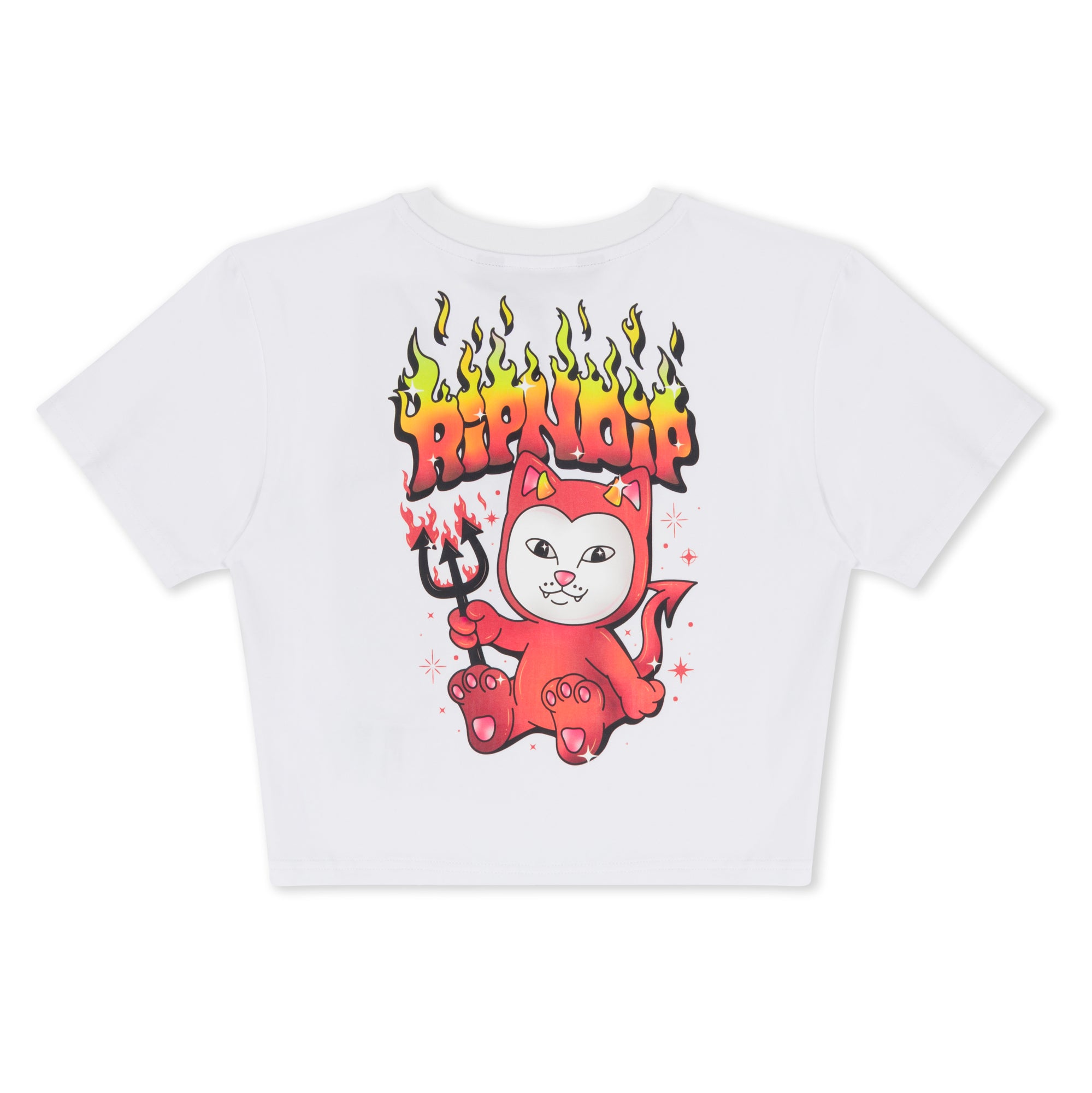 RIPNDIP Scary Cute Cropped Baby Tee (White)