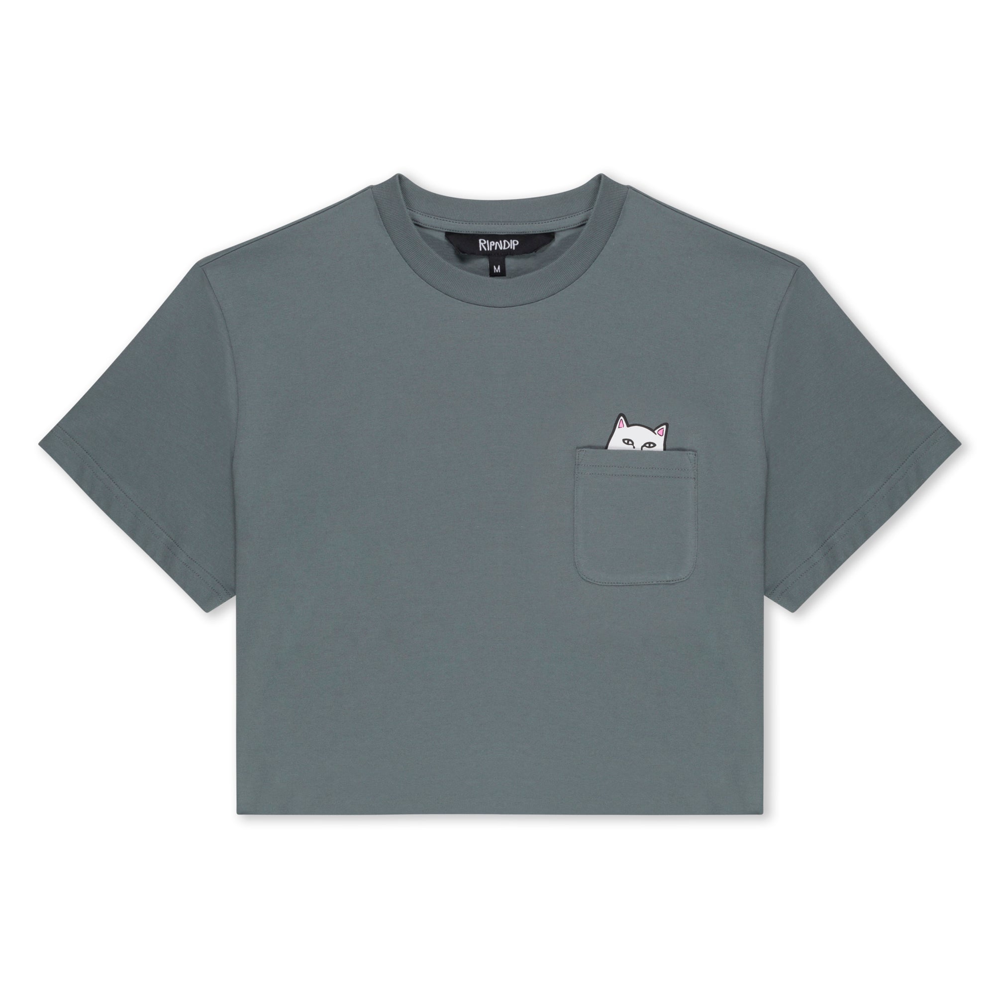 RIPNDIP Lord Nermal Cropped Baby Pocket Tee (Charcoal)