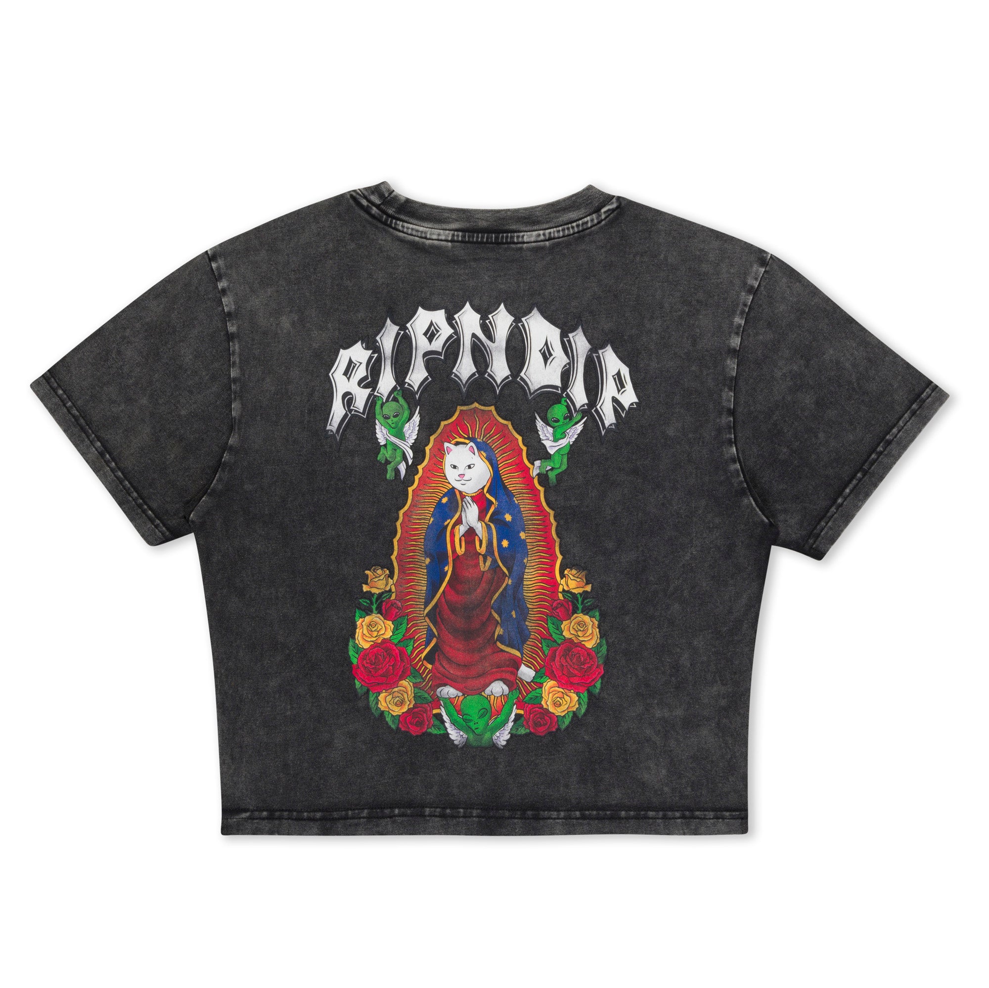 RIPNDIP Mother Nerm Cropped Baby Tee (Black Wash)