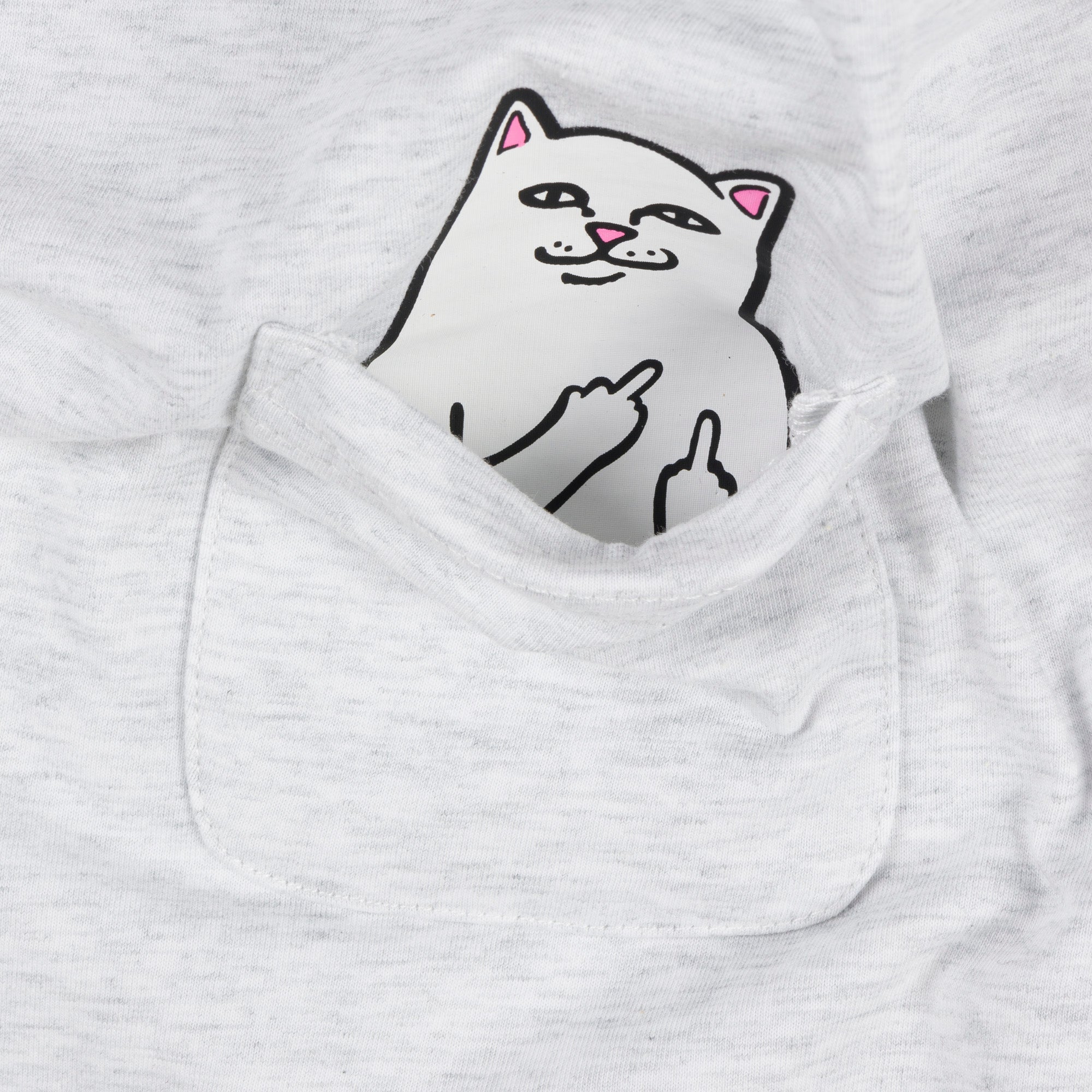 RIPNDIP Lord Nermal Cropped Baby Pocket Tee (Ash Heather)