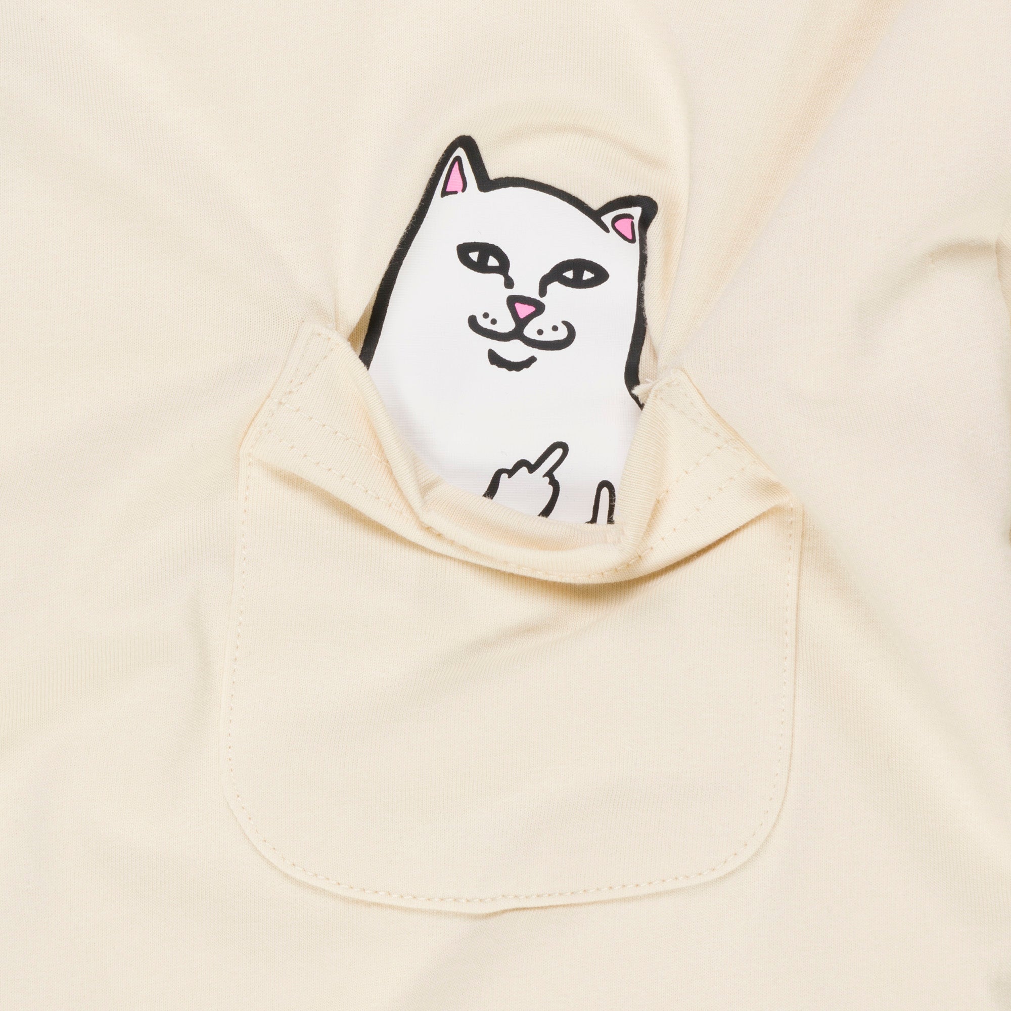 RIPNDIP Lord Nermal Cropped Long Sleeve Pocket Tee (Natural)