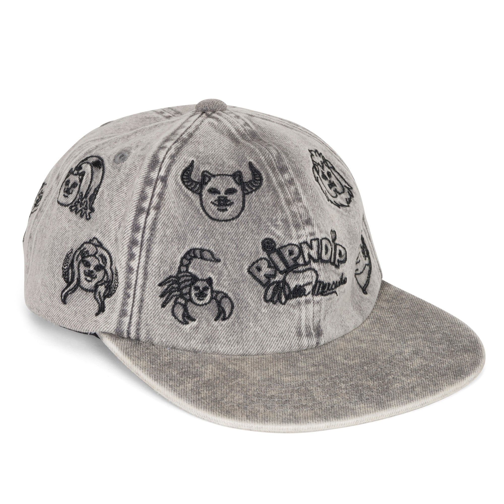 RIPNDIP Zodiac Mucho 6 Panel (Black Washed Denim)