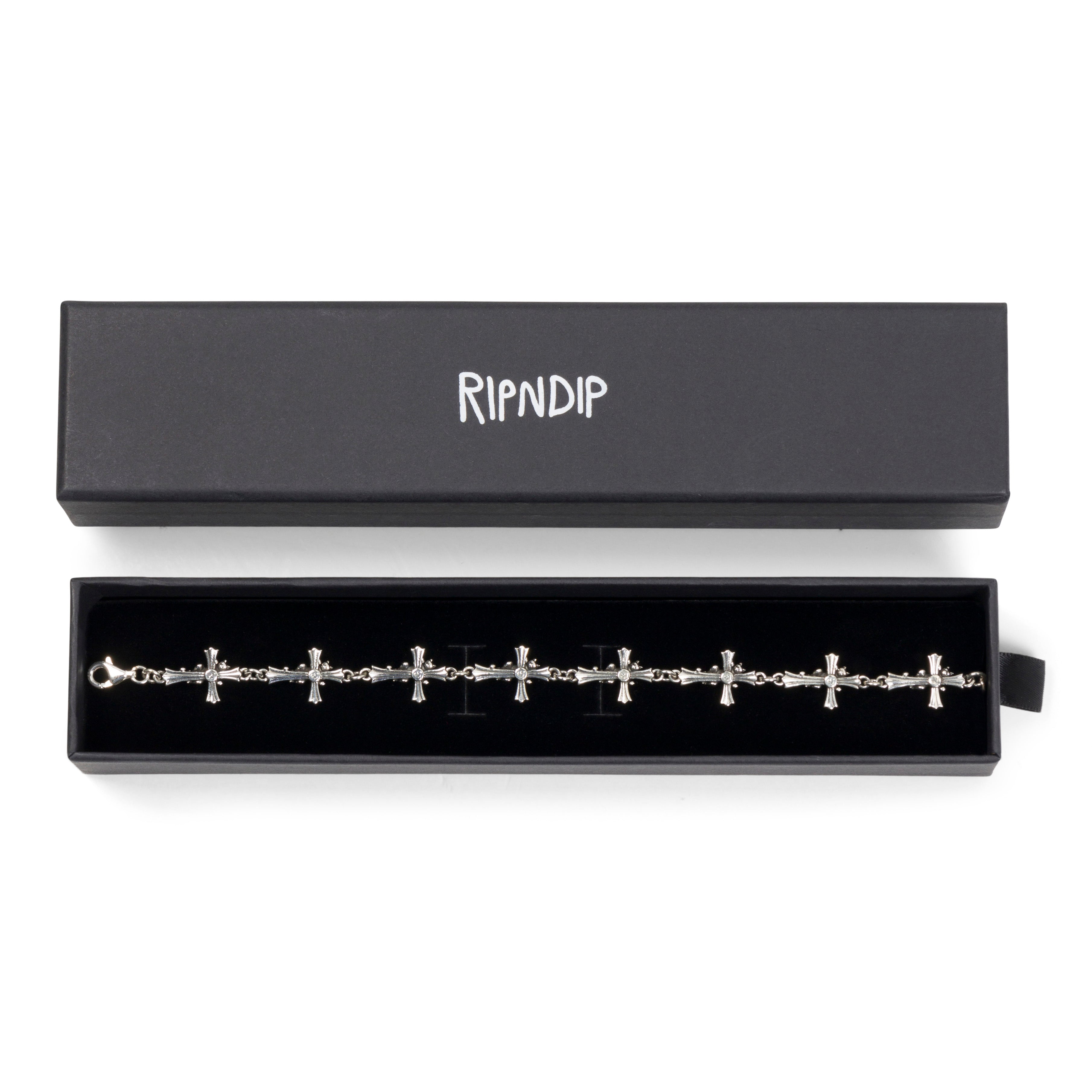 RIPNDIP Chrome Cross Bracelet (Silver)