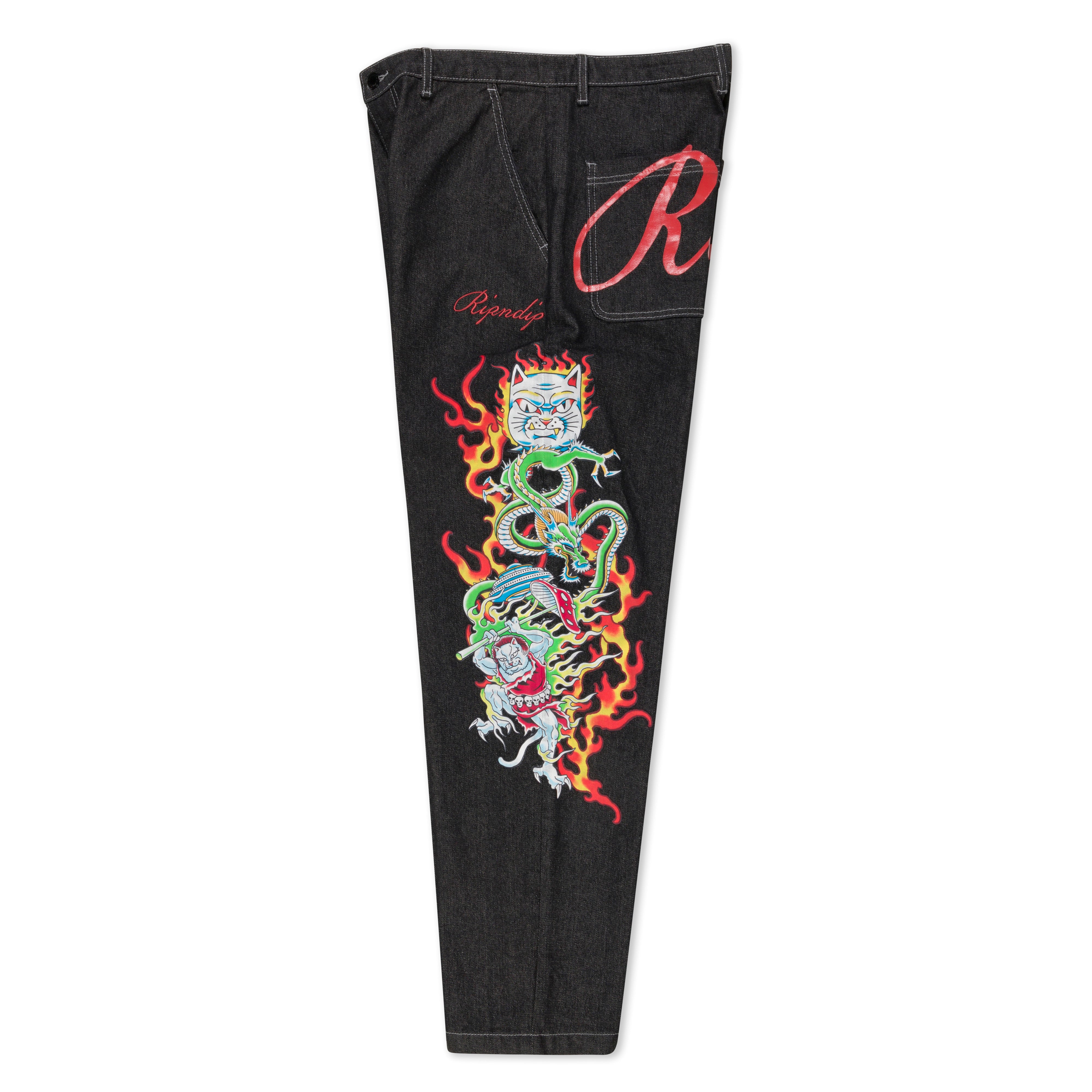 RIPNDIP InkEd Wide Fit Denim Pants (Black)