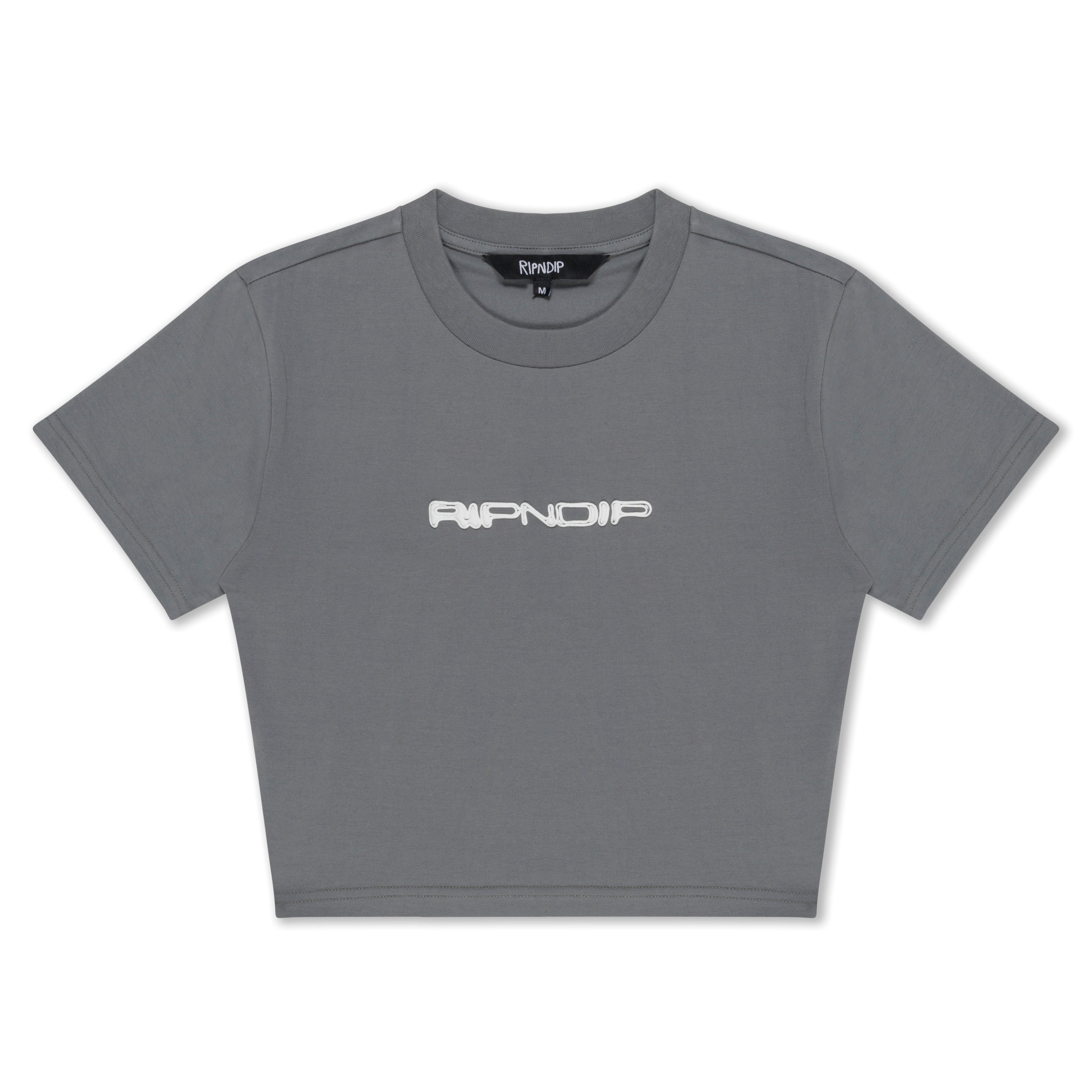 RIPNDIP Saturn Cropped Baby Tee (Charcoal)