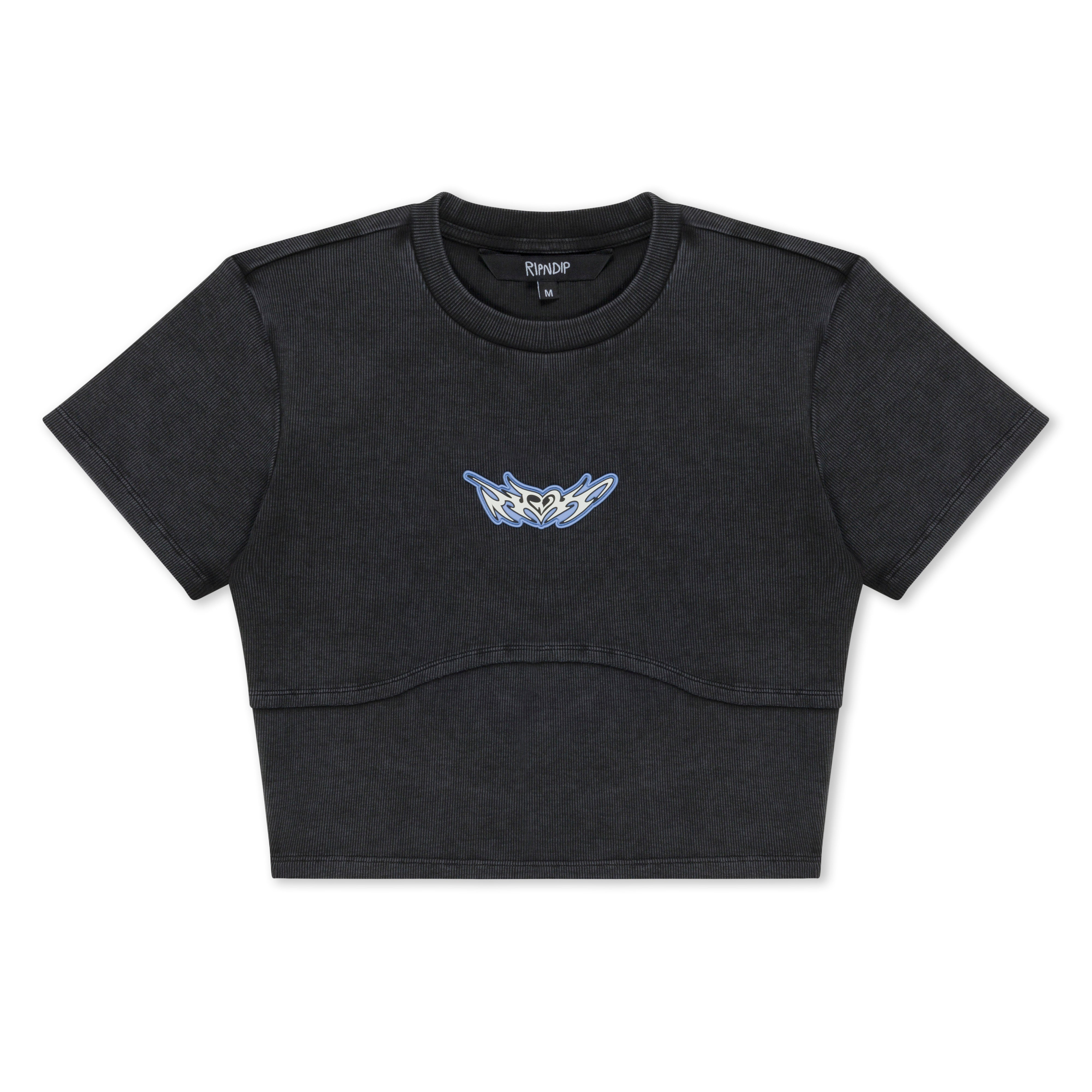 RIPNDIP DND Cropped Baby Tee (Black Vintage)