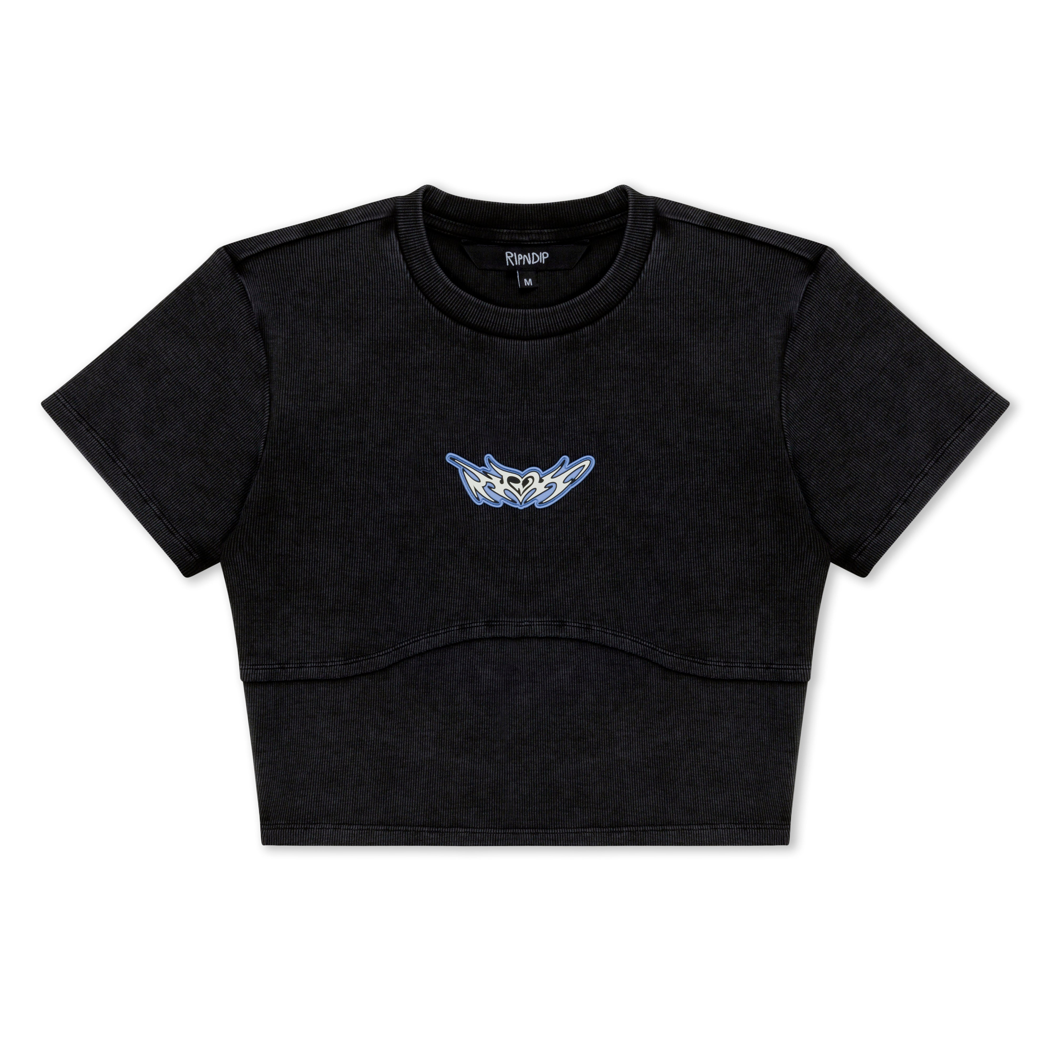 RIPNDIP DND Cropped Baby Tee (Black Vintage)