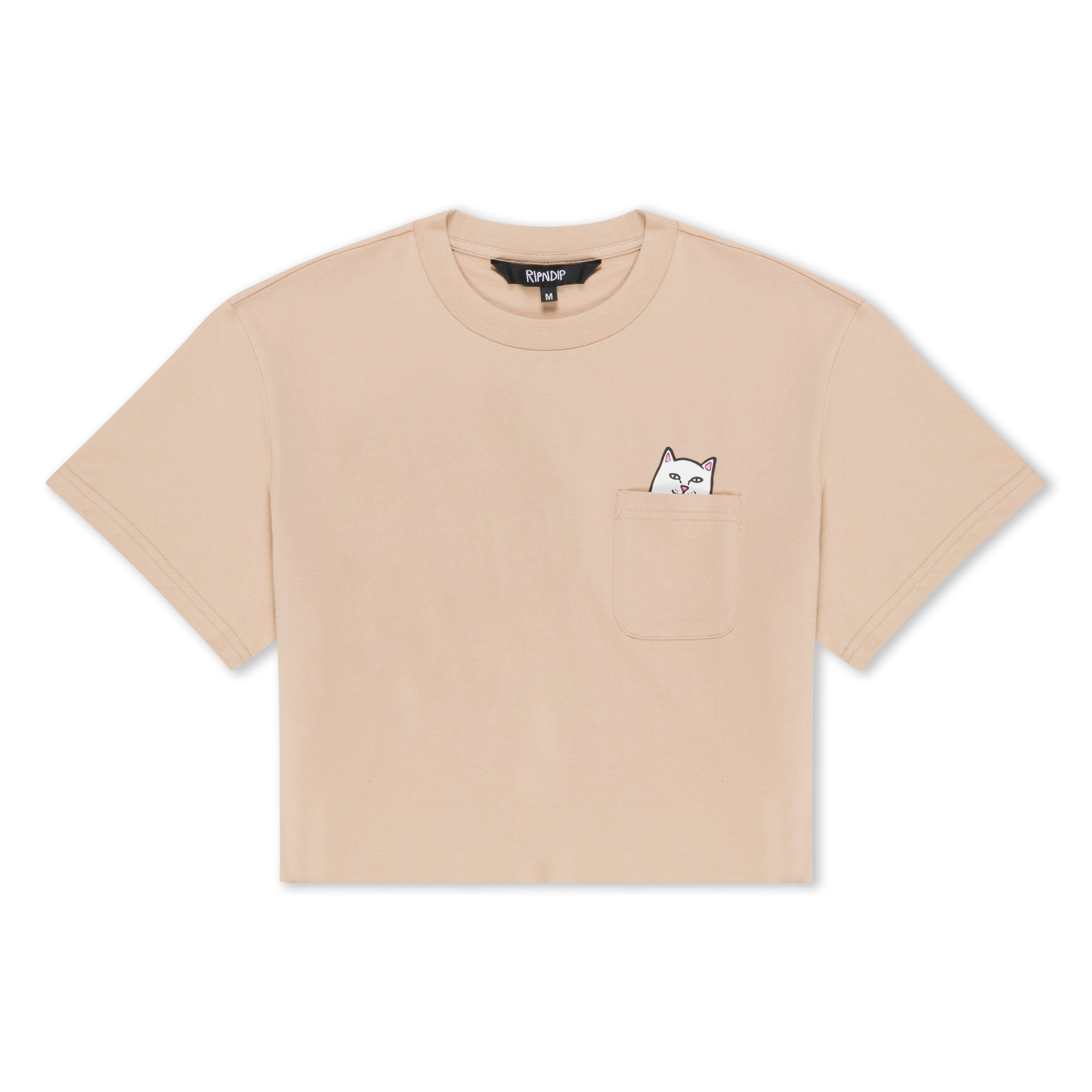 RIPNDIP Lord Nermal Cropped Baby Pocket Tee (Almond)