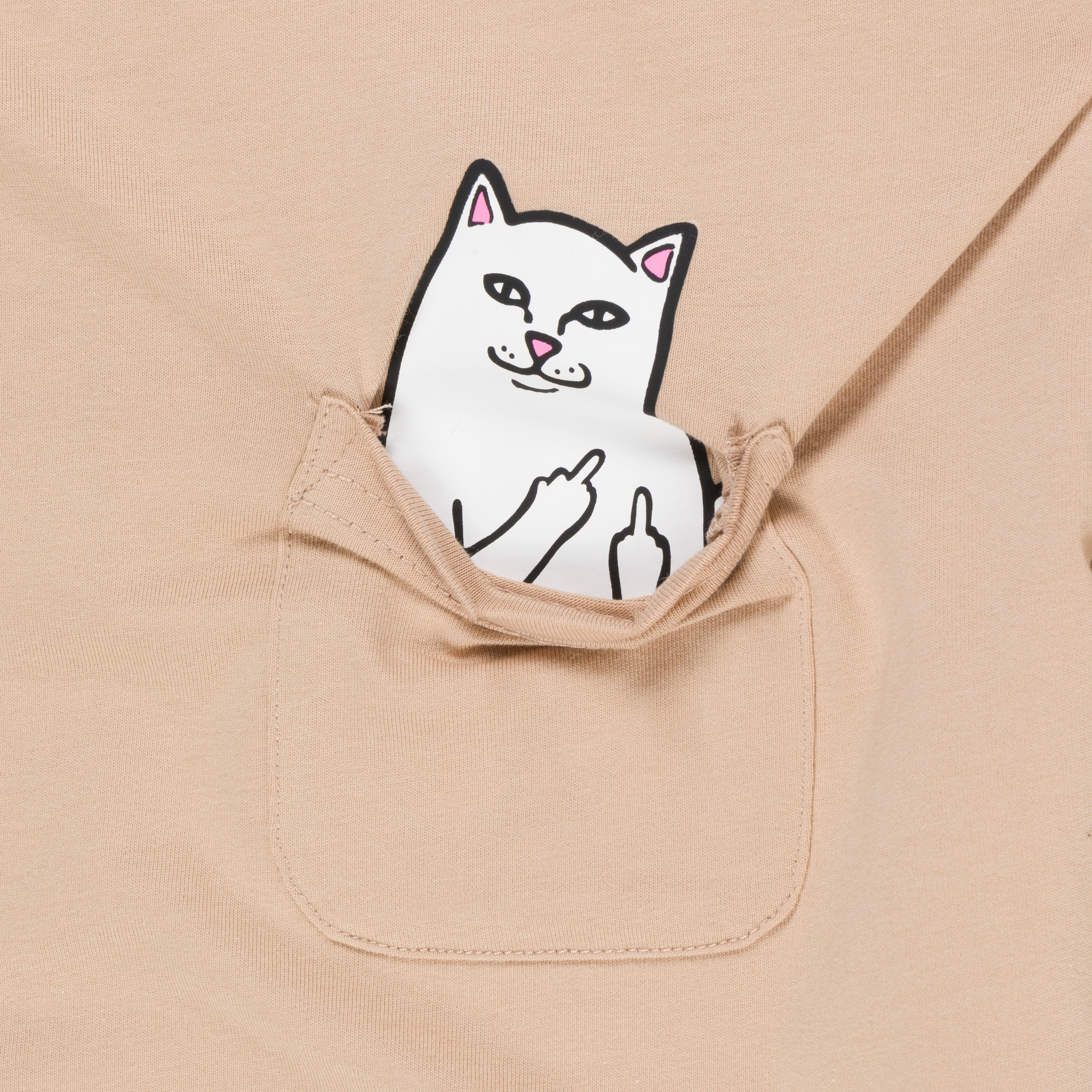 RIPNDIP Lord Nermal Cropped Baby Pocket Tee (Almond)