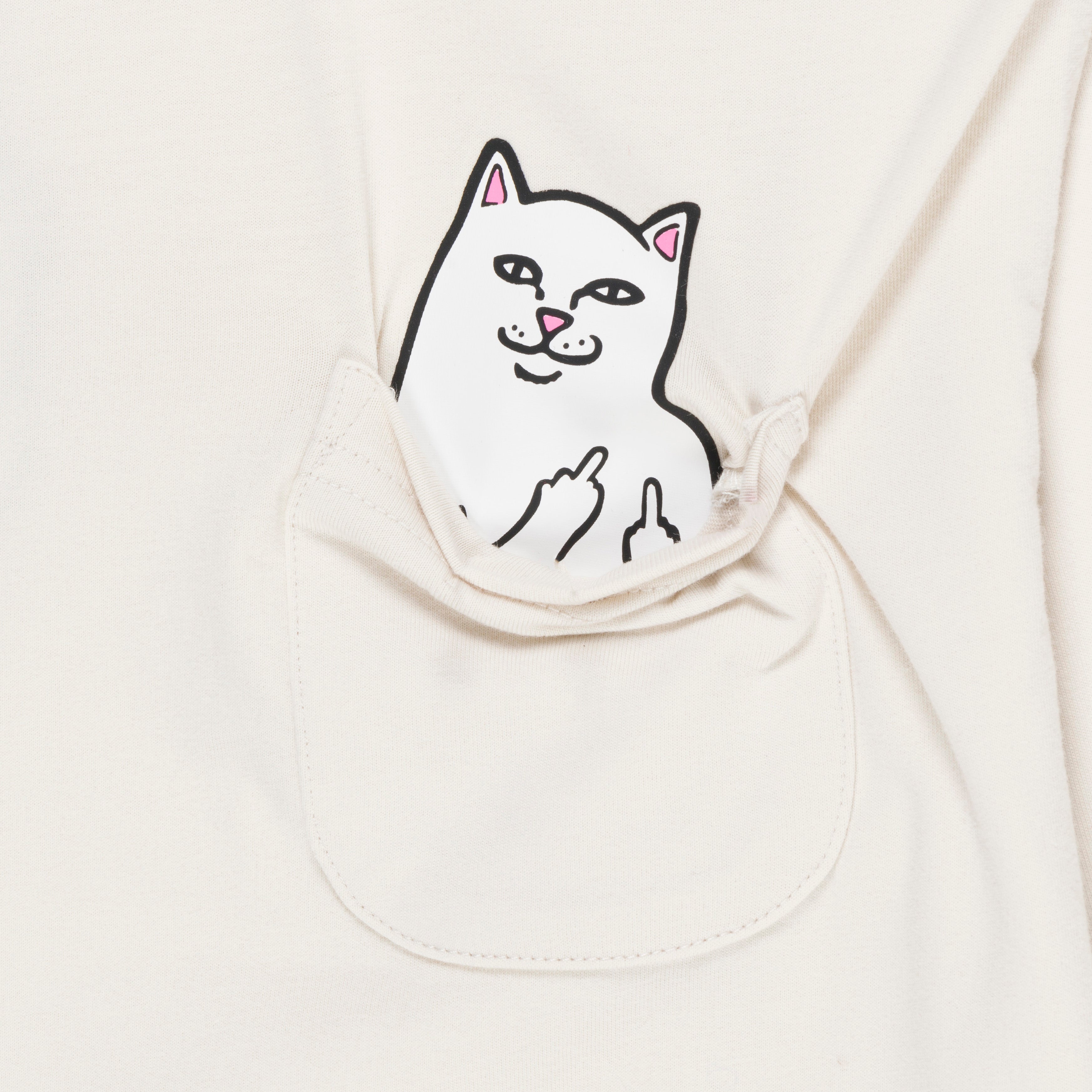 RIPNDIP Lord Nermal Cropped LS Pocket Tee (Warm Grey)