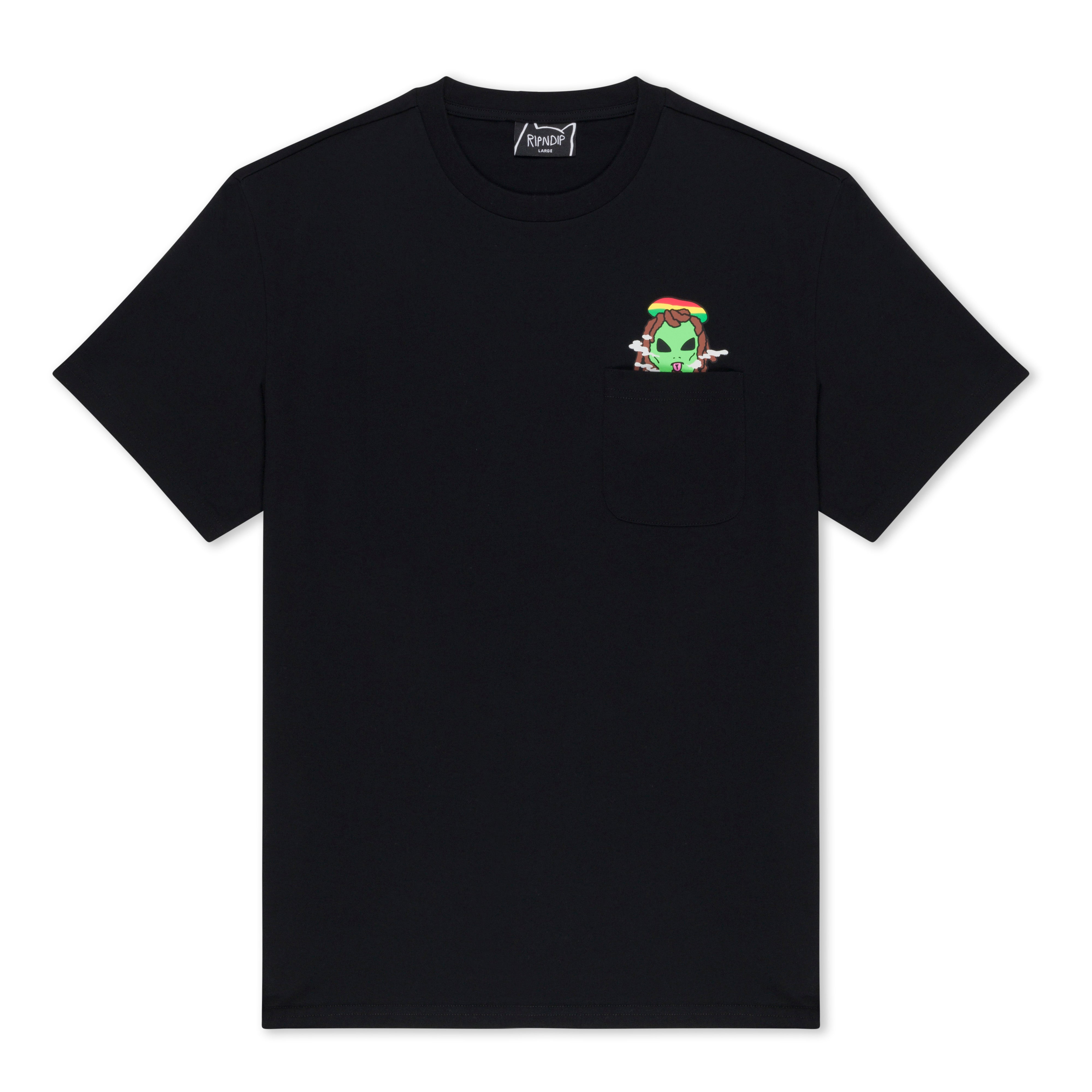 RIPNDIP Smoking Rasta Alien Pocket Tee (Black)