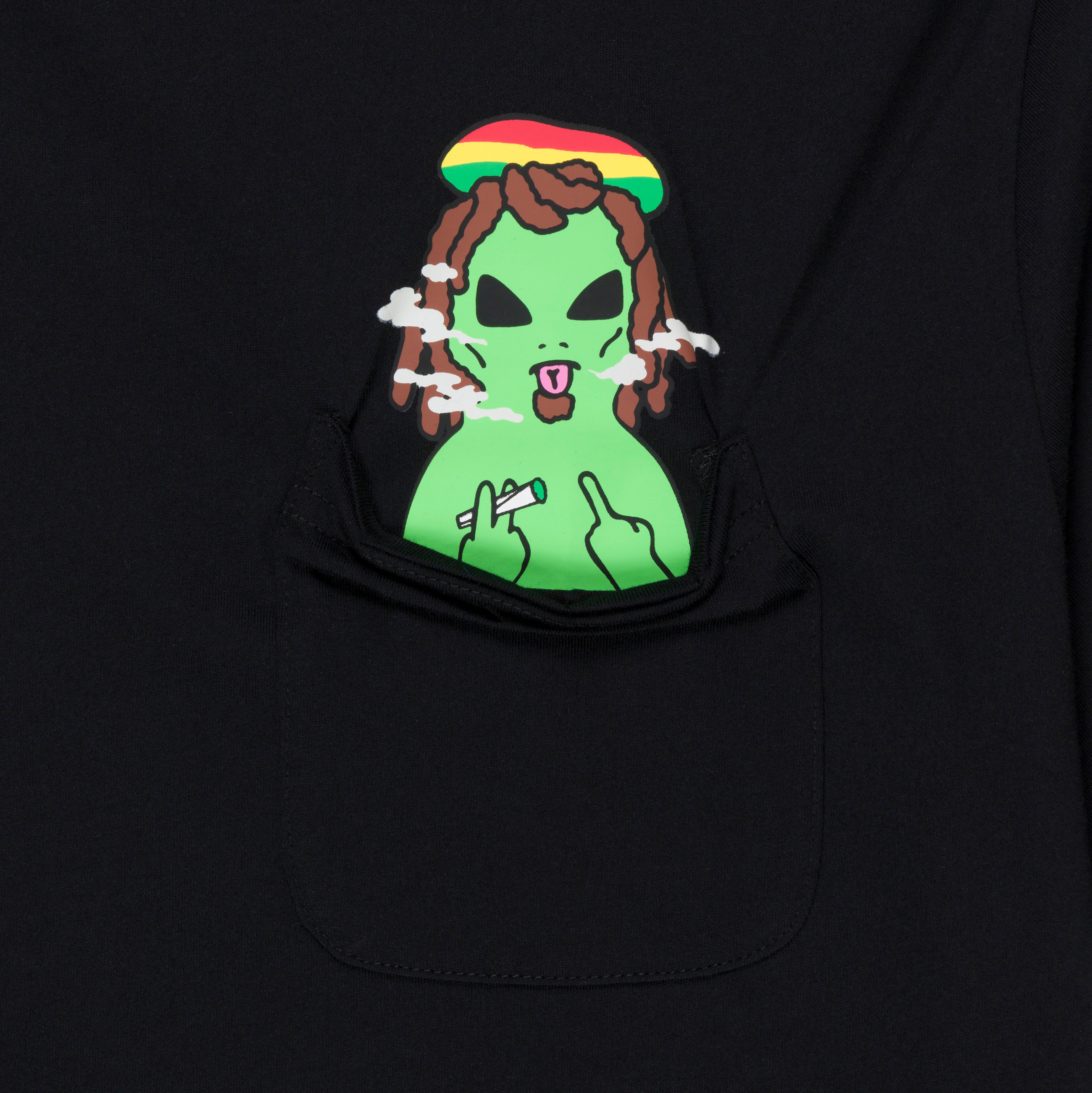 RIPNDIP Smoking Rasta Alien Pocket Tee (Black)