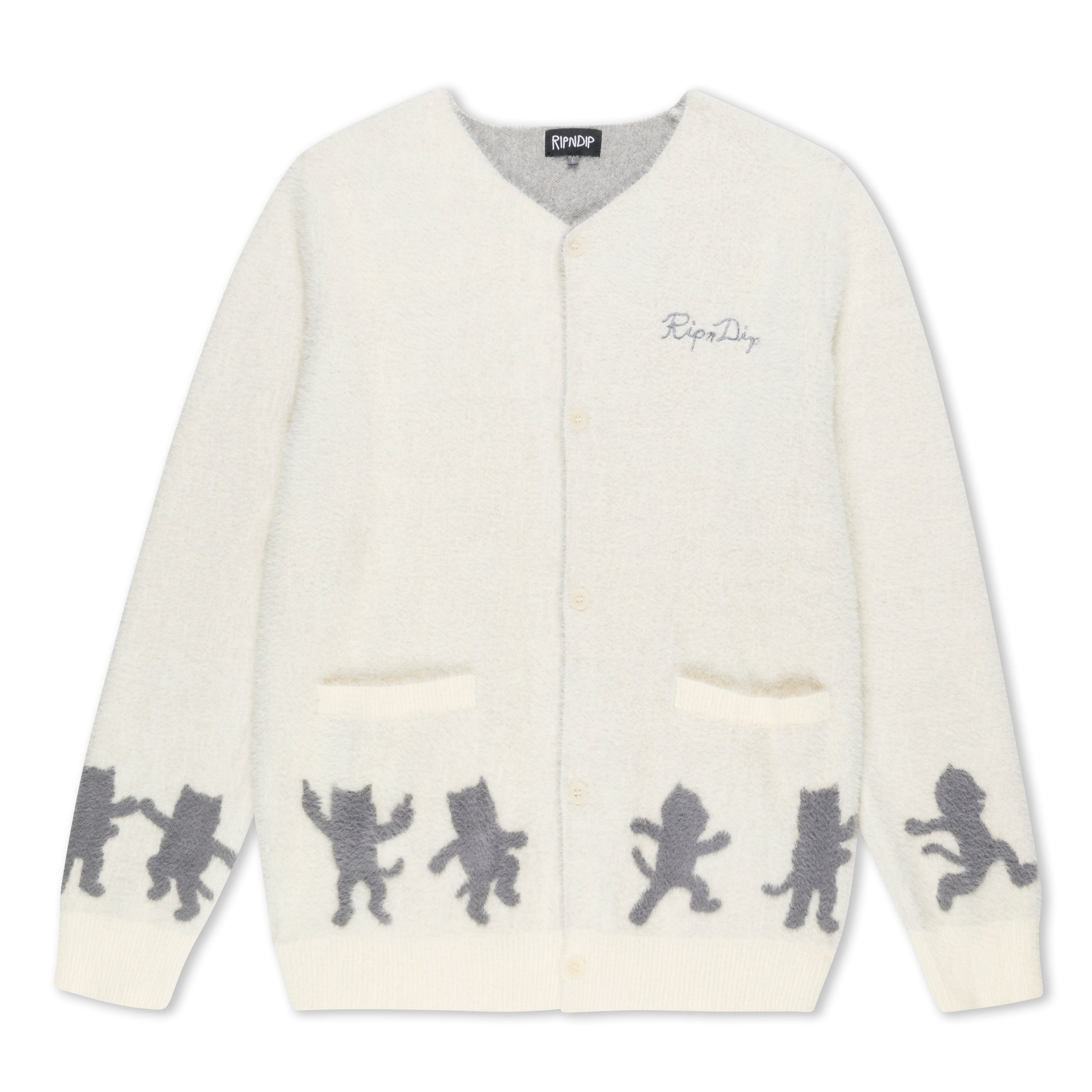 RIPNDIP Cosmic Nerm Mohair Cardigan (Off White)