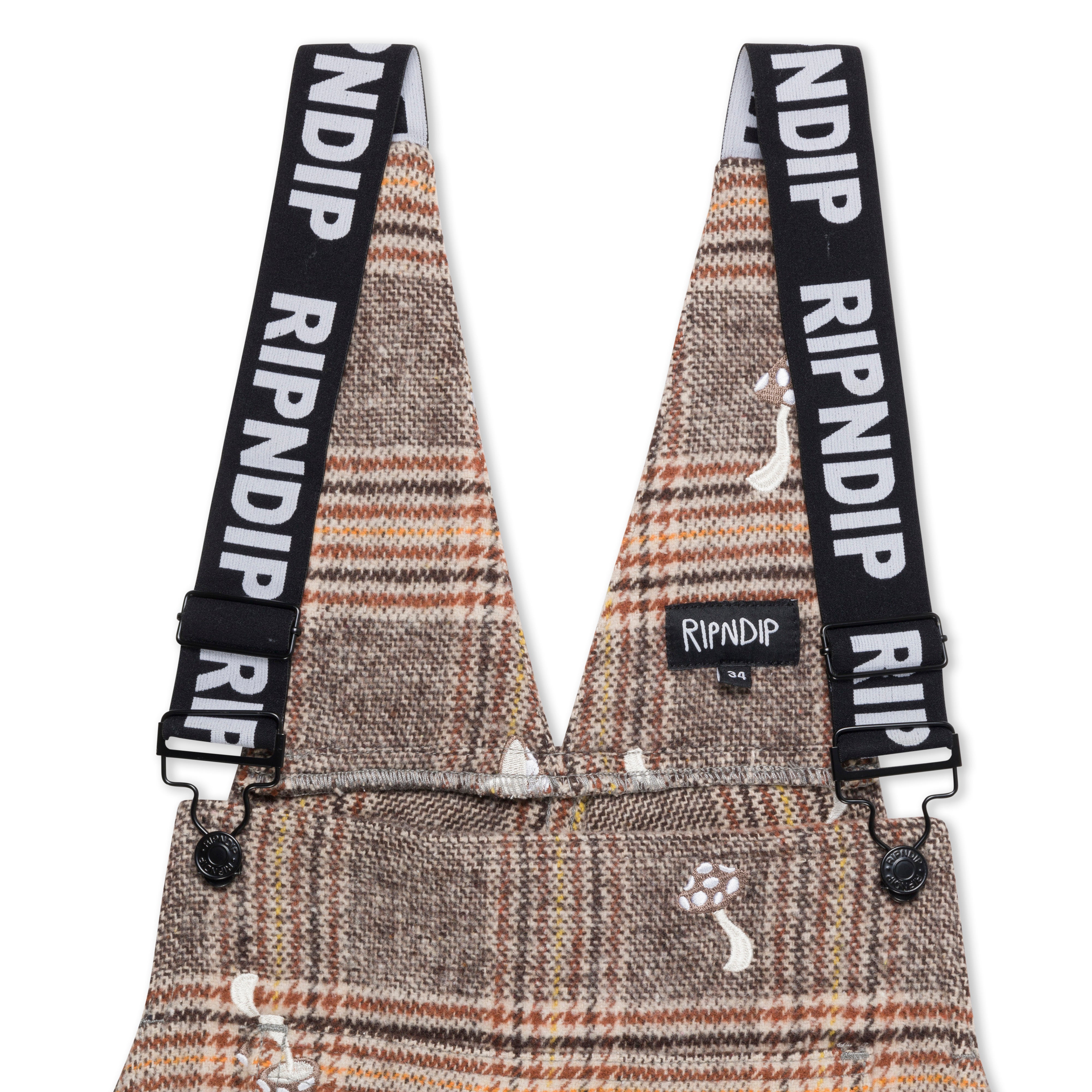 RIPNDIP Euphoria Plaid Overalls (Brown Plaid)