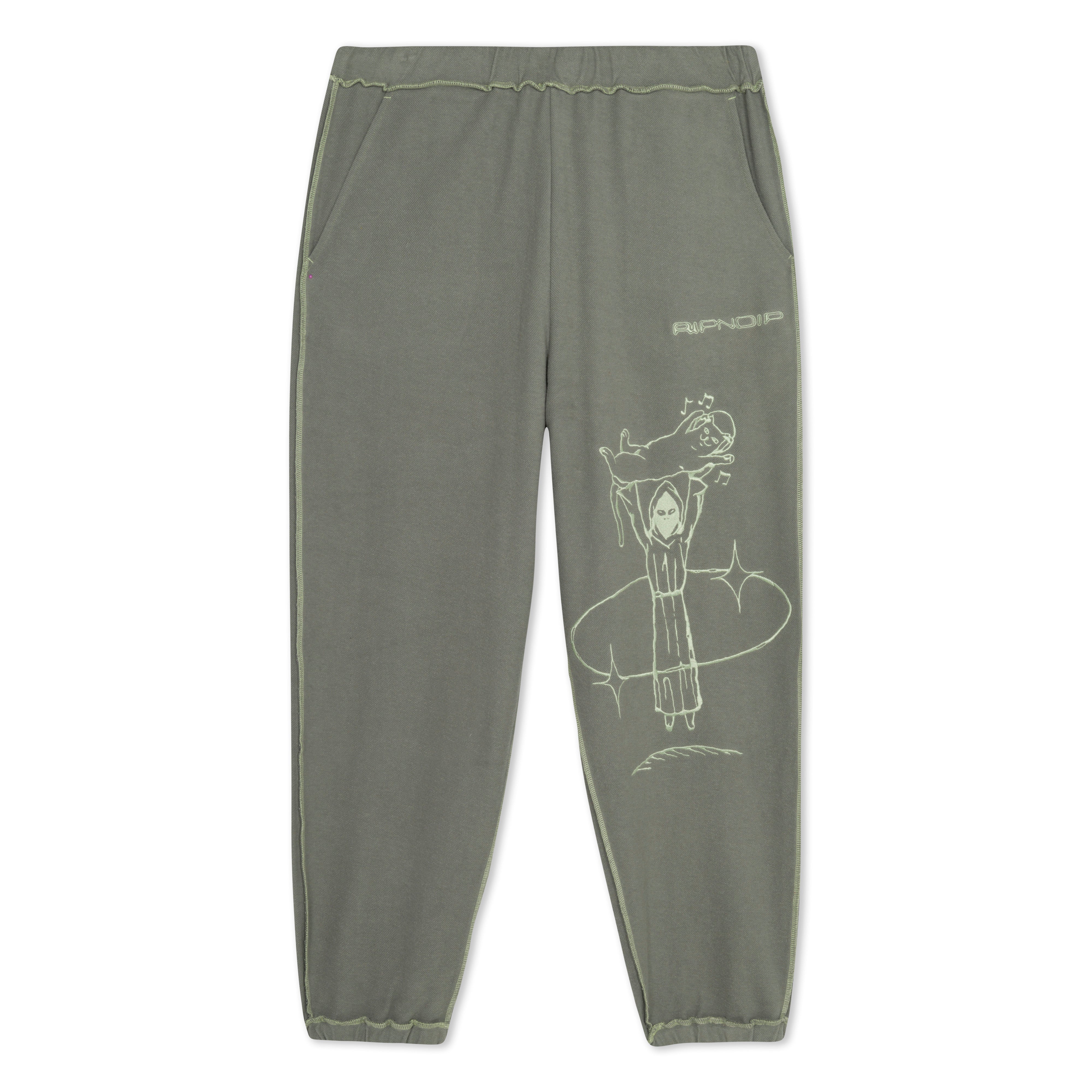 RIPNDIP Saturn Reverse Stitch Sweatpants (Steel Grey)