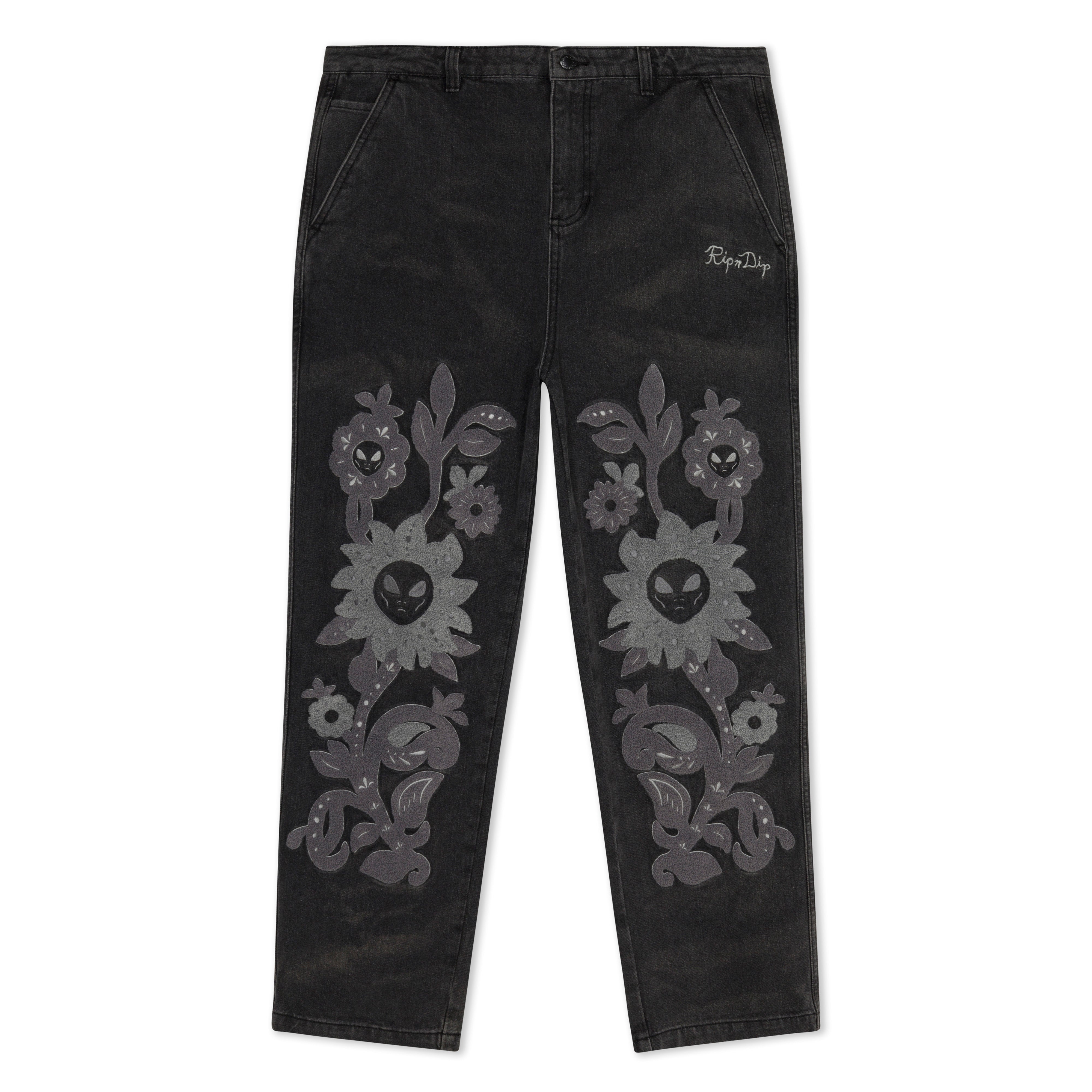 RIPNDIP Space Garden Pants (Black Vintage Wash)