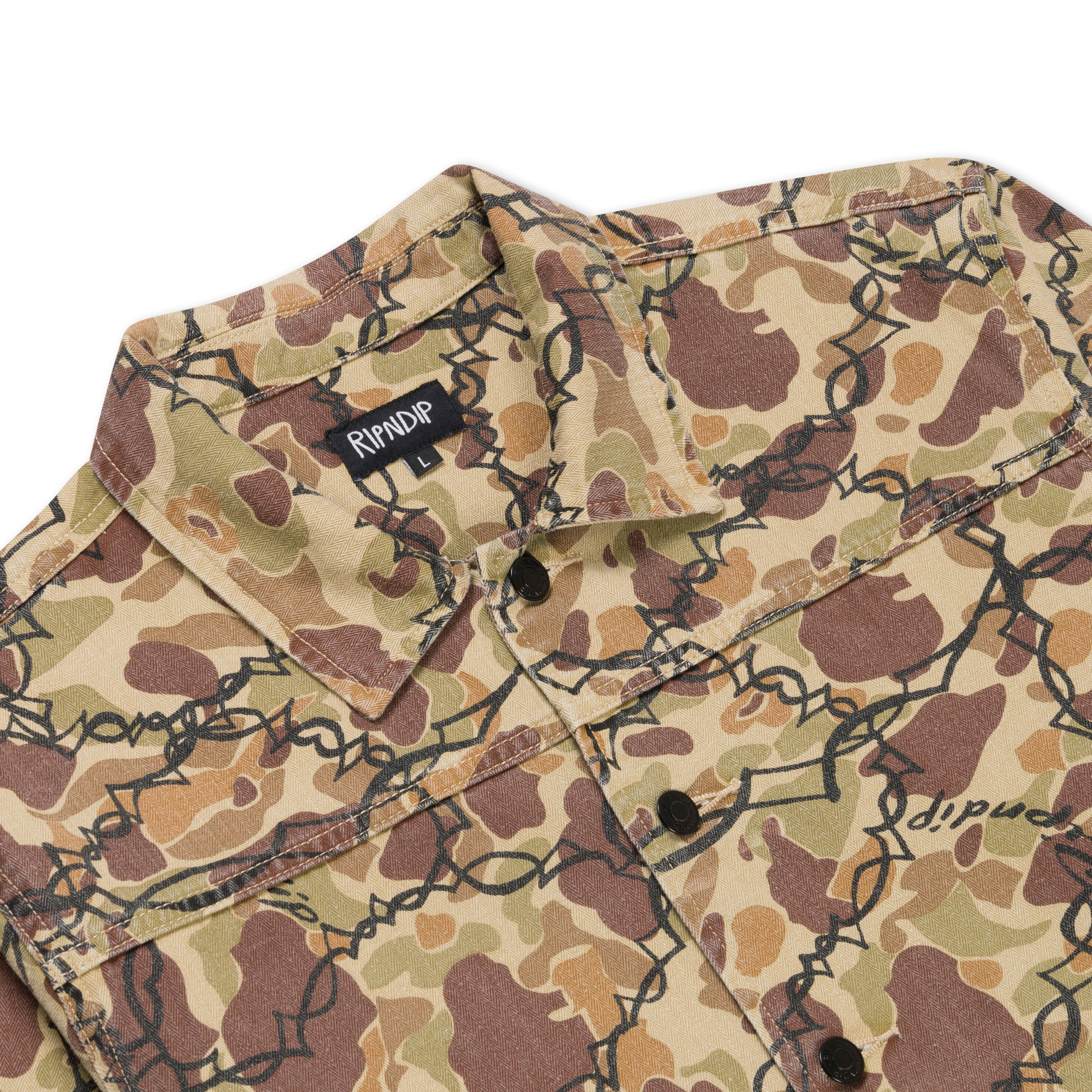 RIPNDIP Wired Button Up Jacket (Tan Camo)