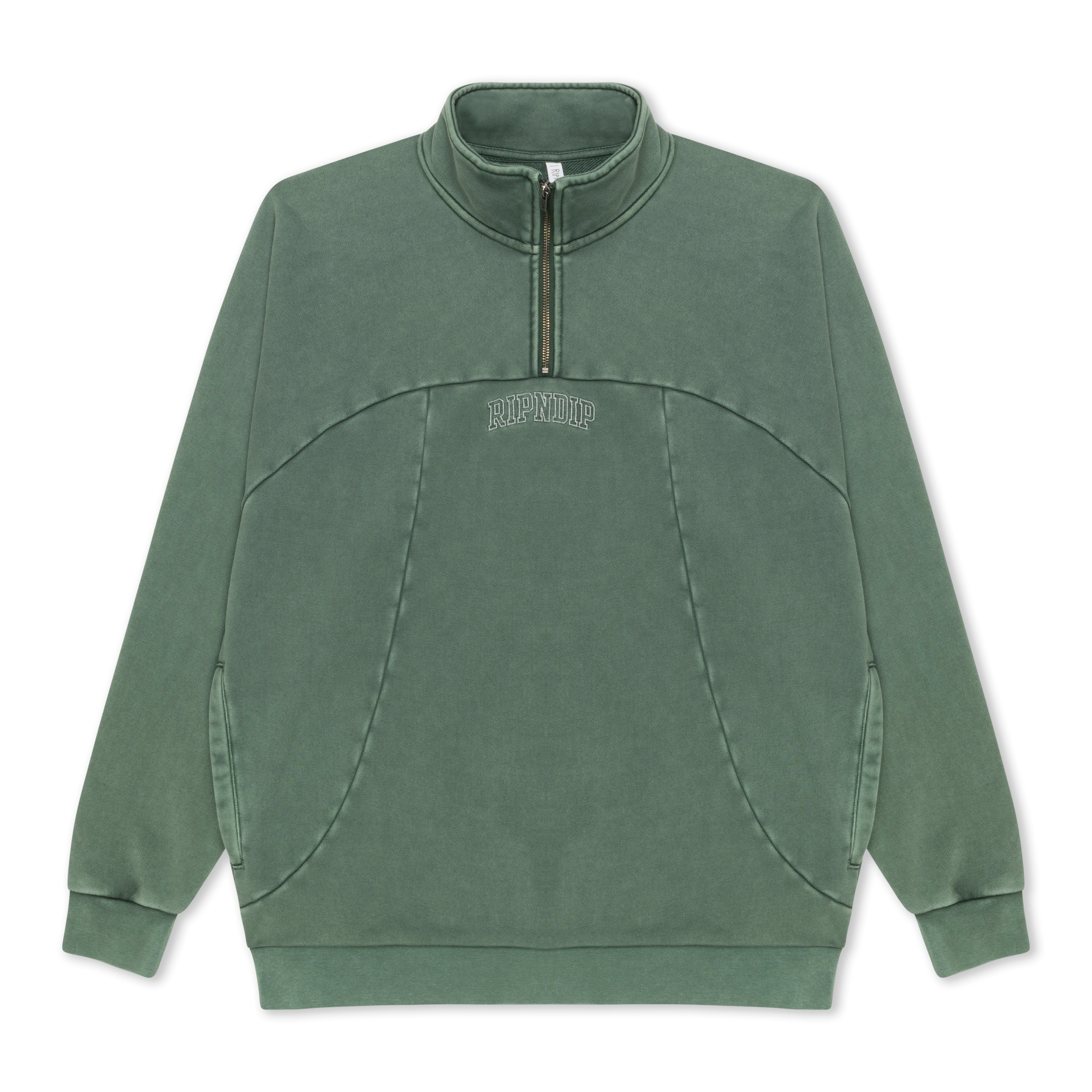 RIPNDIP Night Quarter Zip Sweatshirt (Dusty Pine)