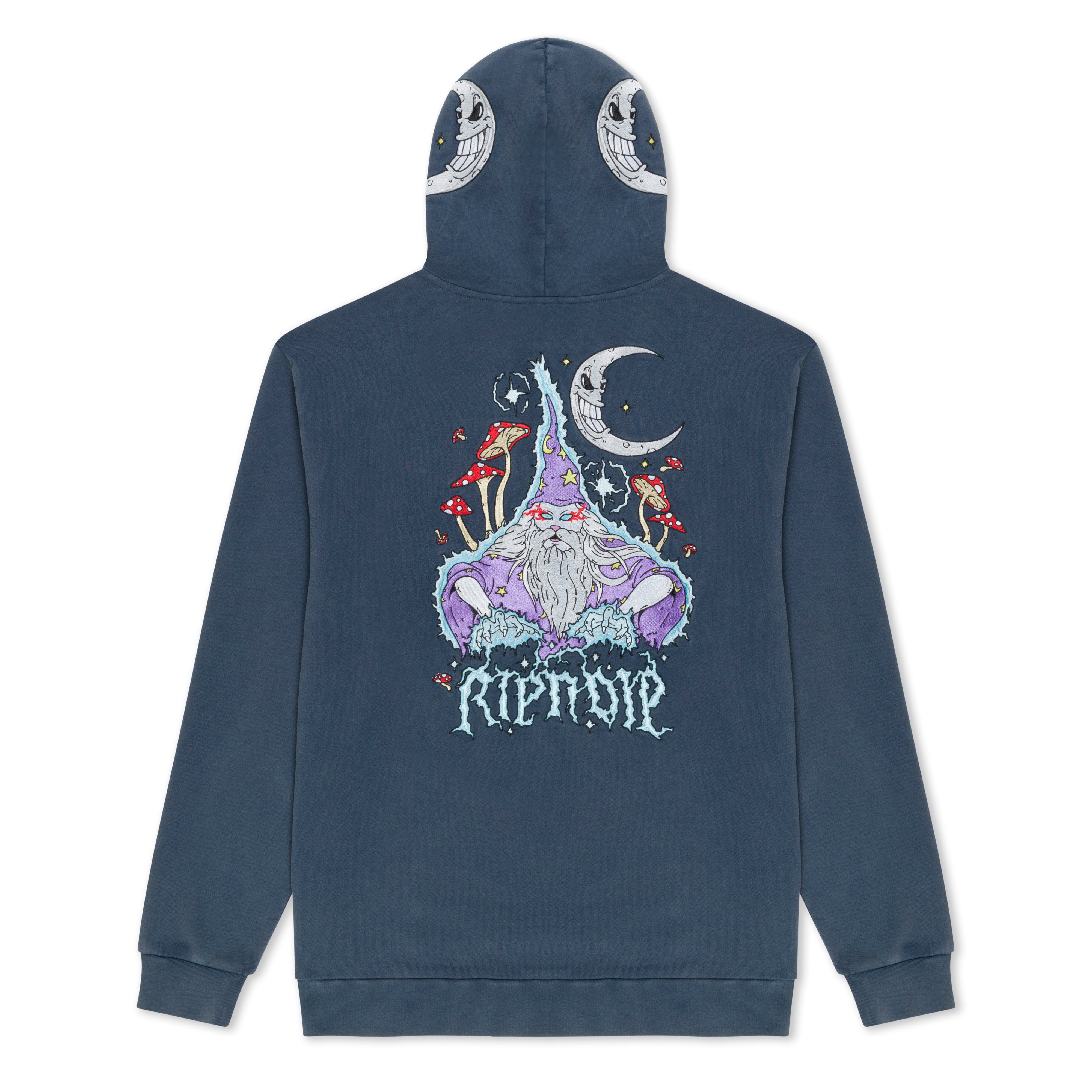 RIPNDIP Oracle Double Hood Hoodie (Navy Mineral Wash)