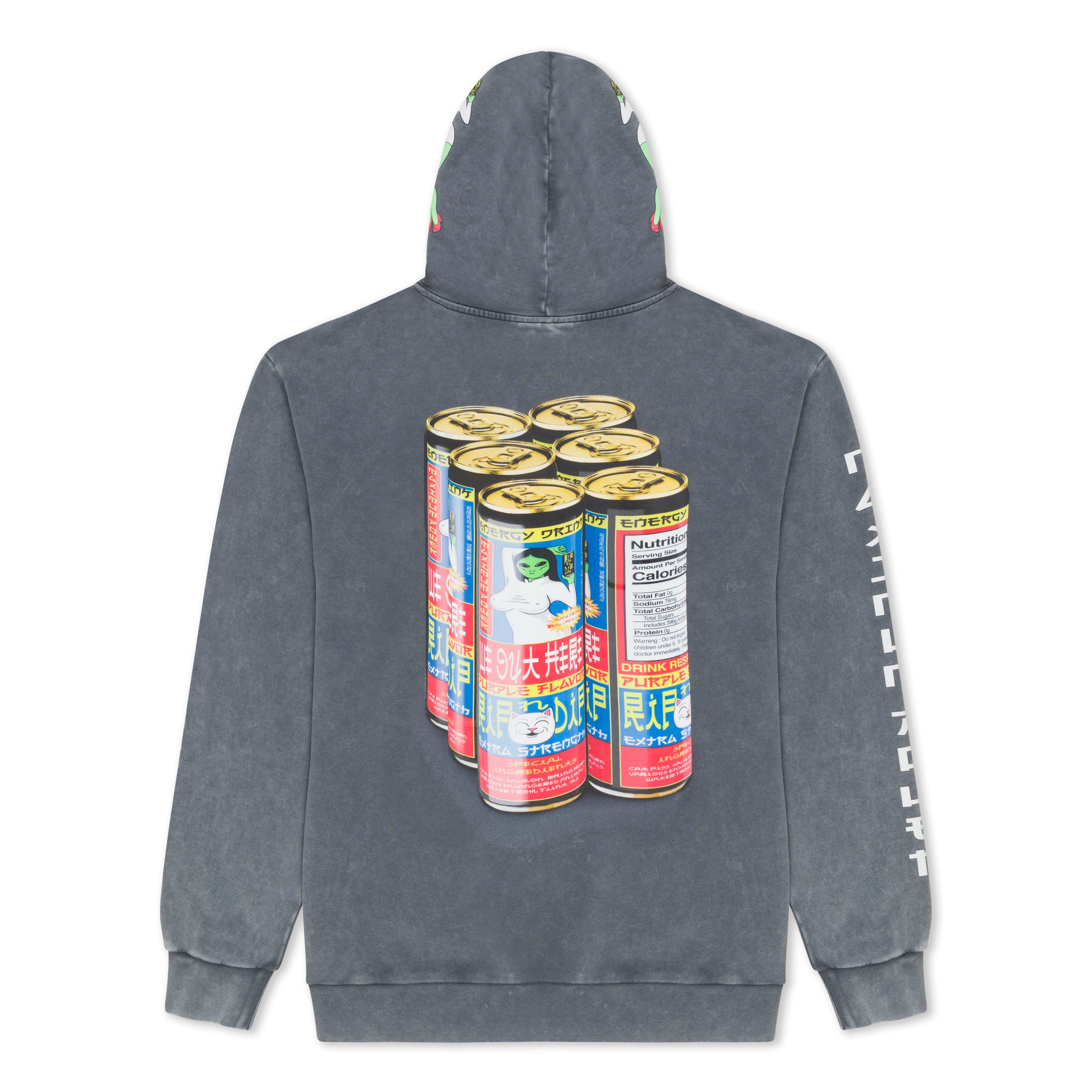 RIPNDIP Nerms Cans Hoodie (Charcoal Vintage Wash)