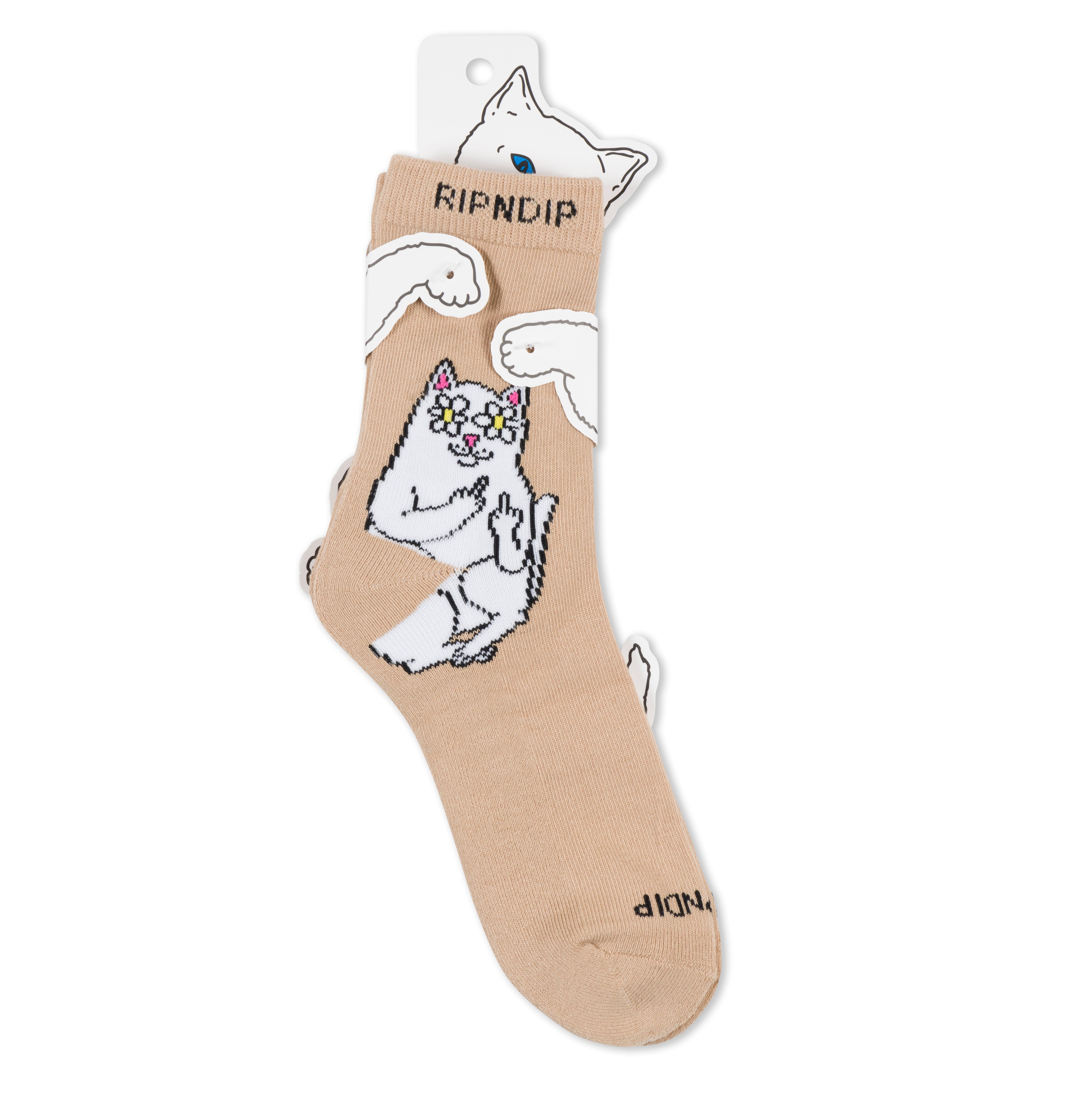 RIPNDIP Lord Nermal Blossom Mid Socks (Almond)