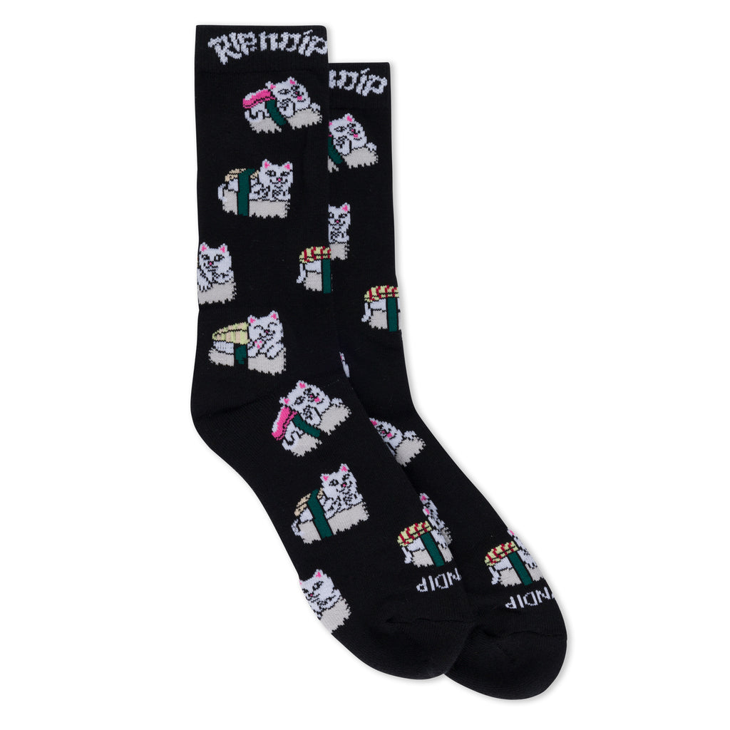 RIPNDIP - calza media uomo sushi nerm sock BLACK - Calze e Calzini