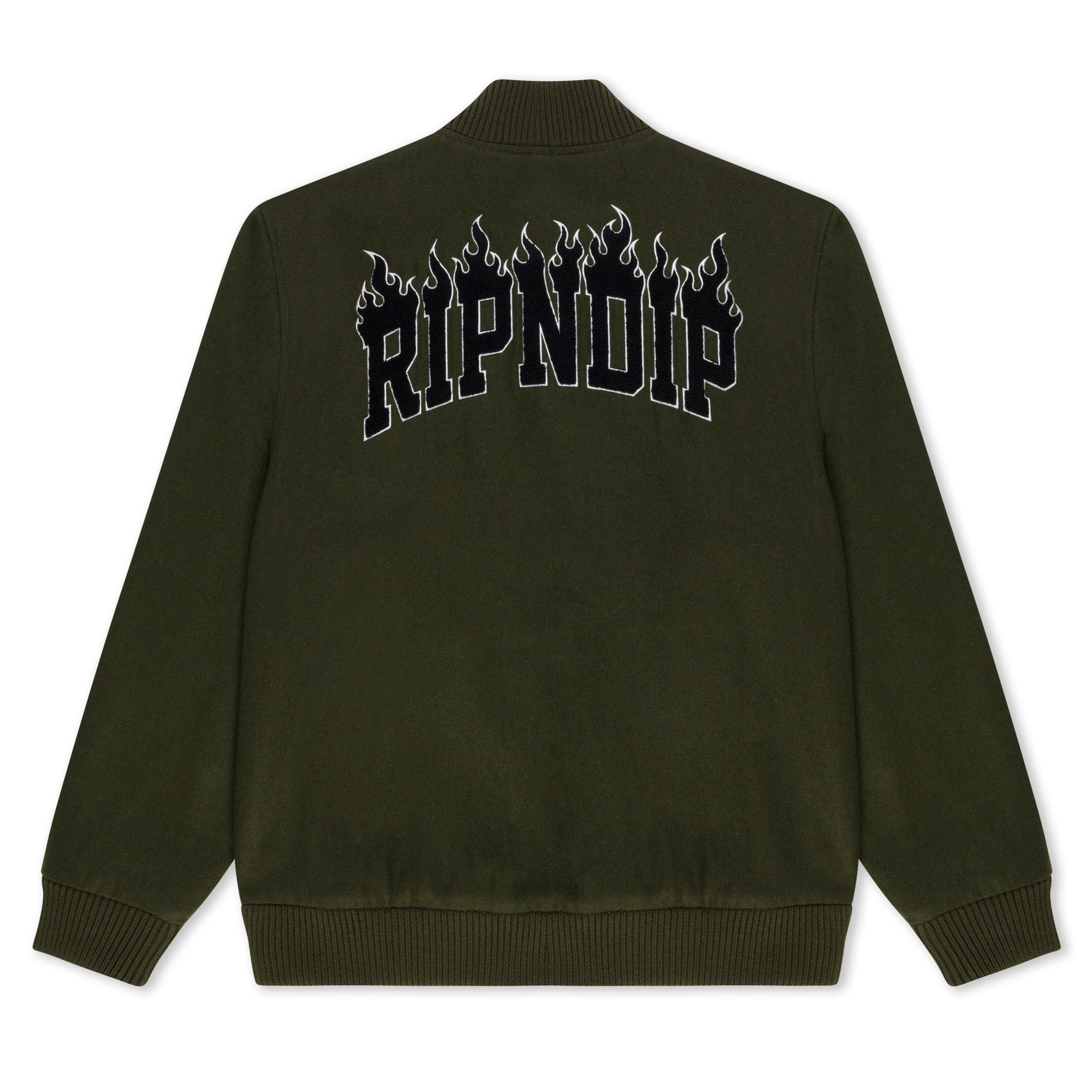 RIPNDIP Inferno Varsity Jacket (Light Forest)