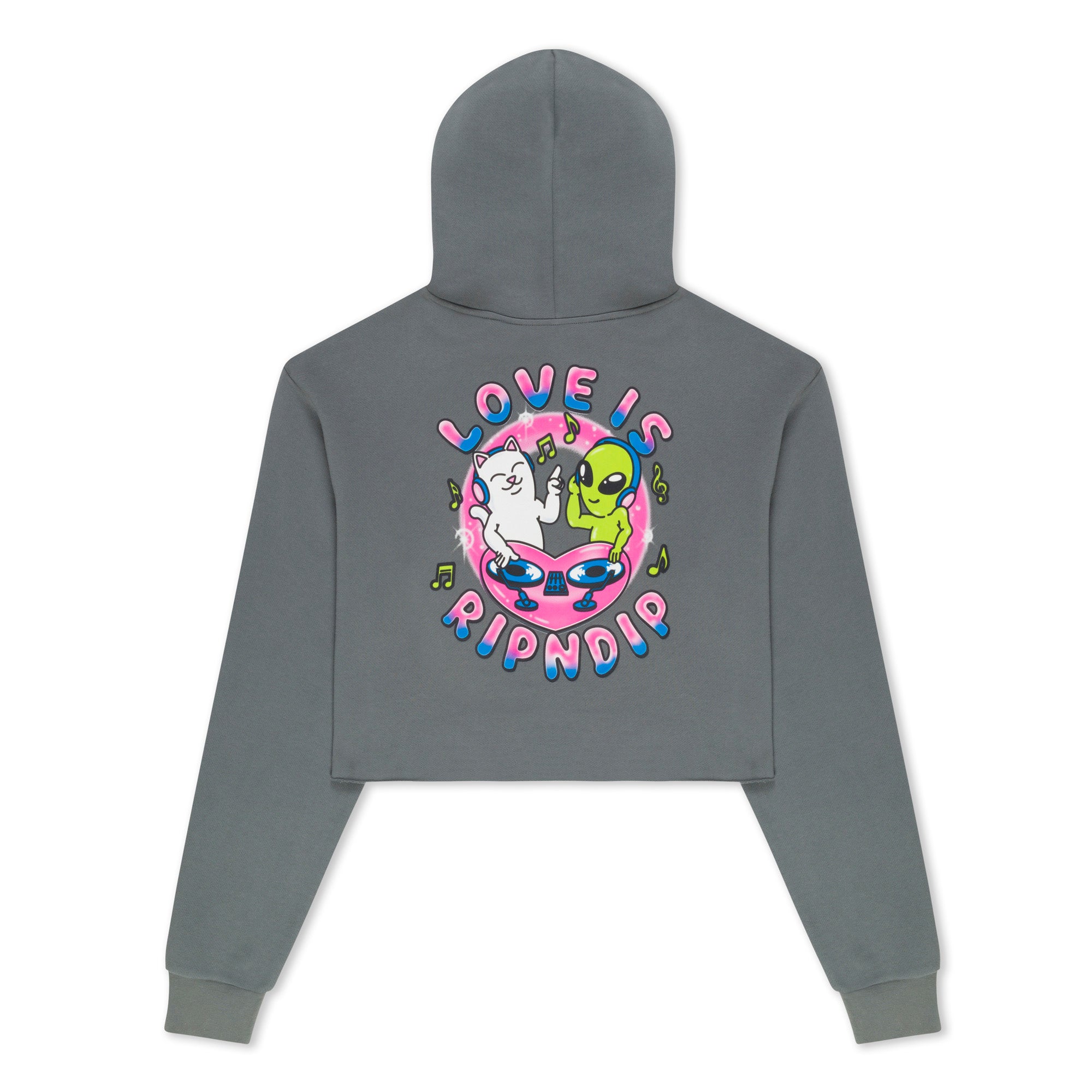 RIPNDIP Love Is Ripndip Cropped Hoodie (Charcoal)