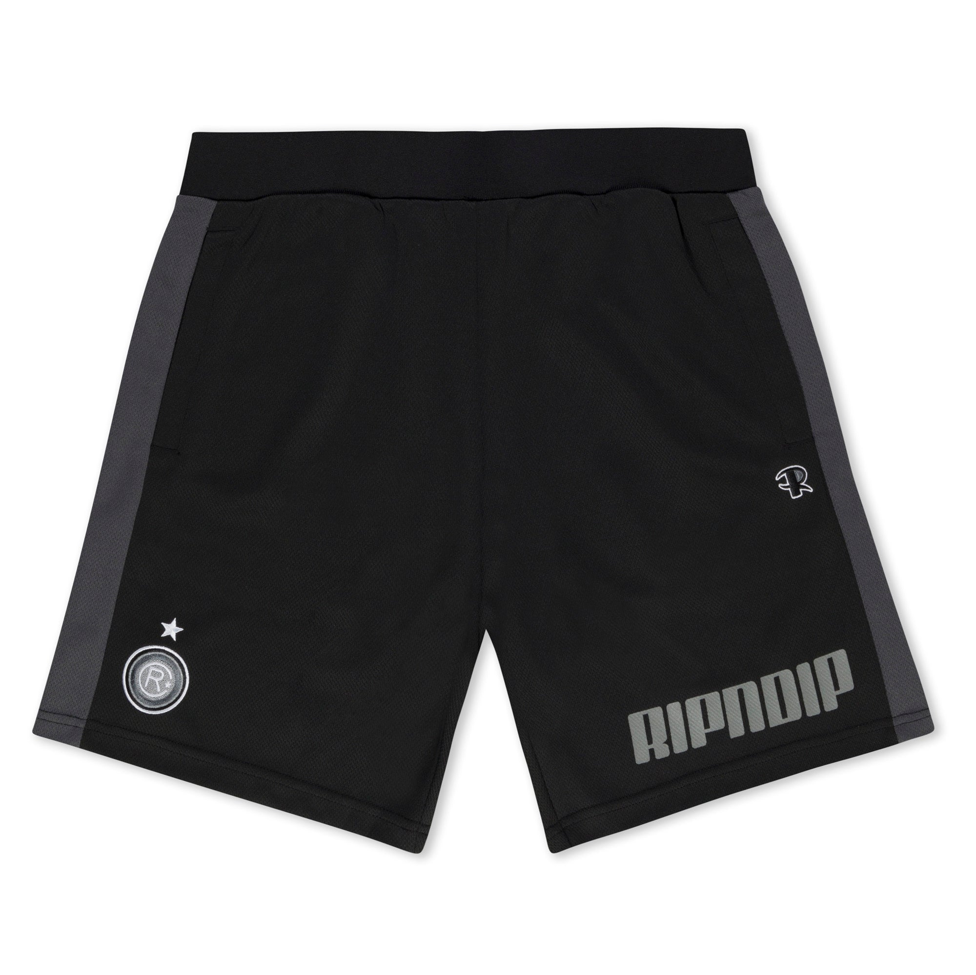 RIPNDIP RIPNDIP FC Soccer Shorts (Black / Charcoal)