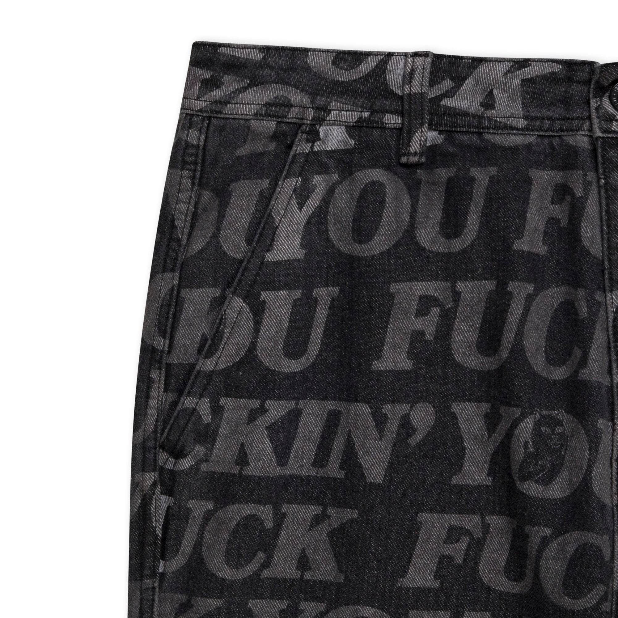 RIPNDIP F.U.F.F. Washed Denim Pants (Black)