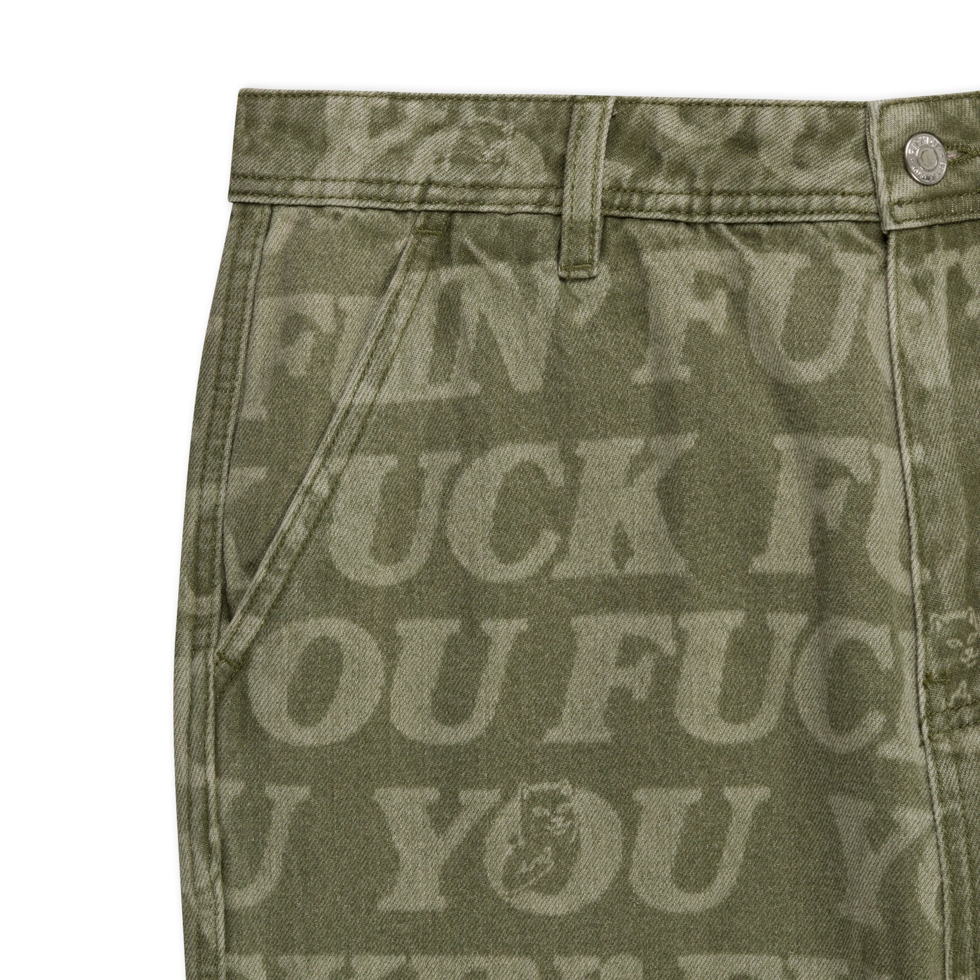 RIPNDIP F.U.F.F. Washed Denim Pants (Light Olive Denim)