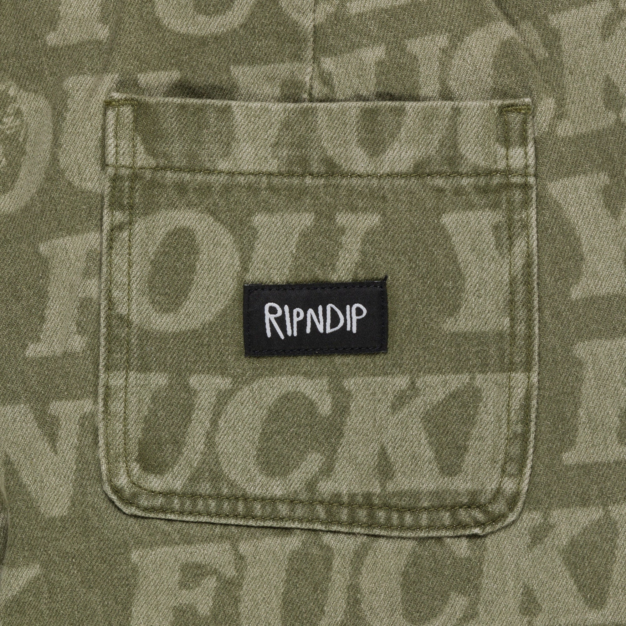 RIPNDIP F.U.F.F. Washed Denim Pants (Light Olive Denim)