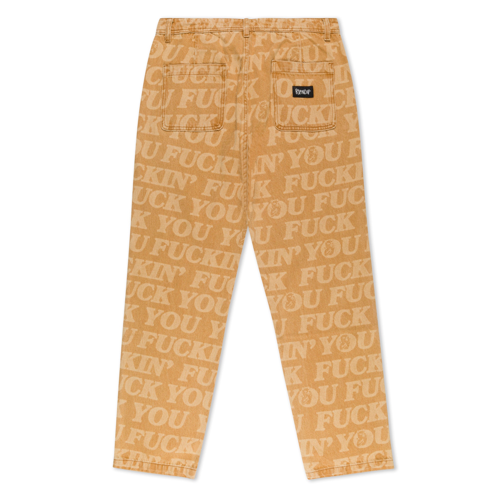 RIPNDIP F.U.F.F. Washed Denim Pants (Light Brown Denim)