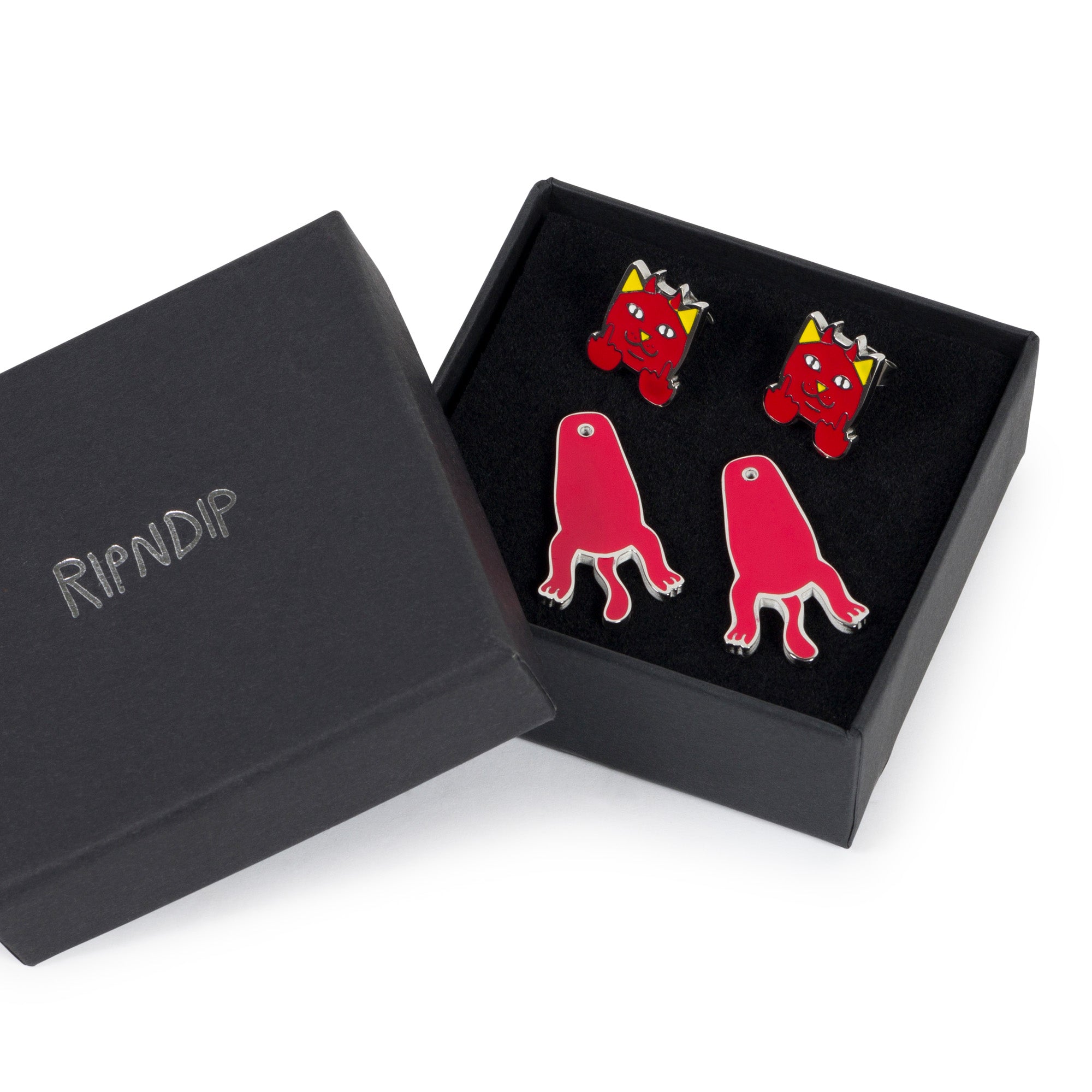 RIPNDIP Lord Devil Earrings (Red)