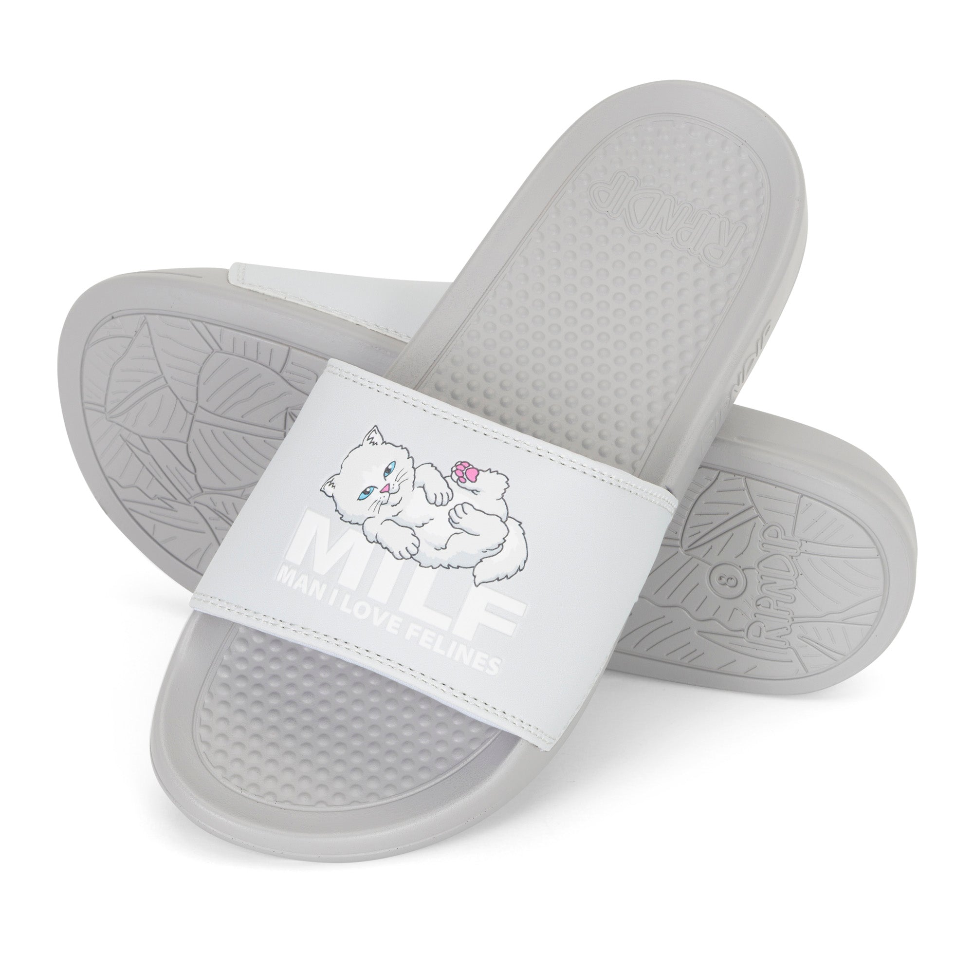 RIPNDIP Man I Love Felines Slides (Grey)