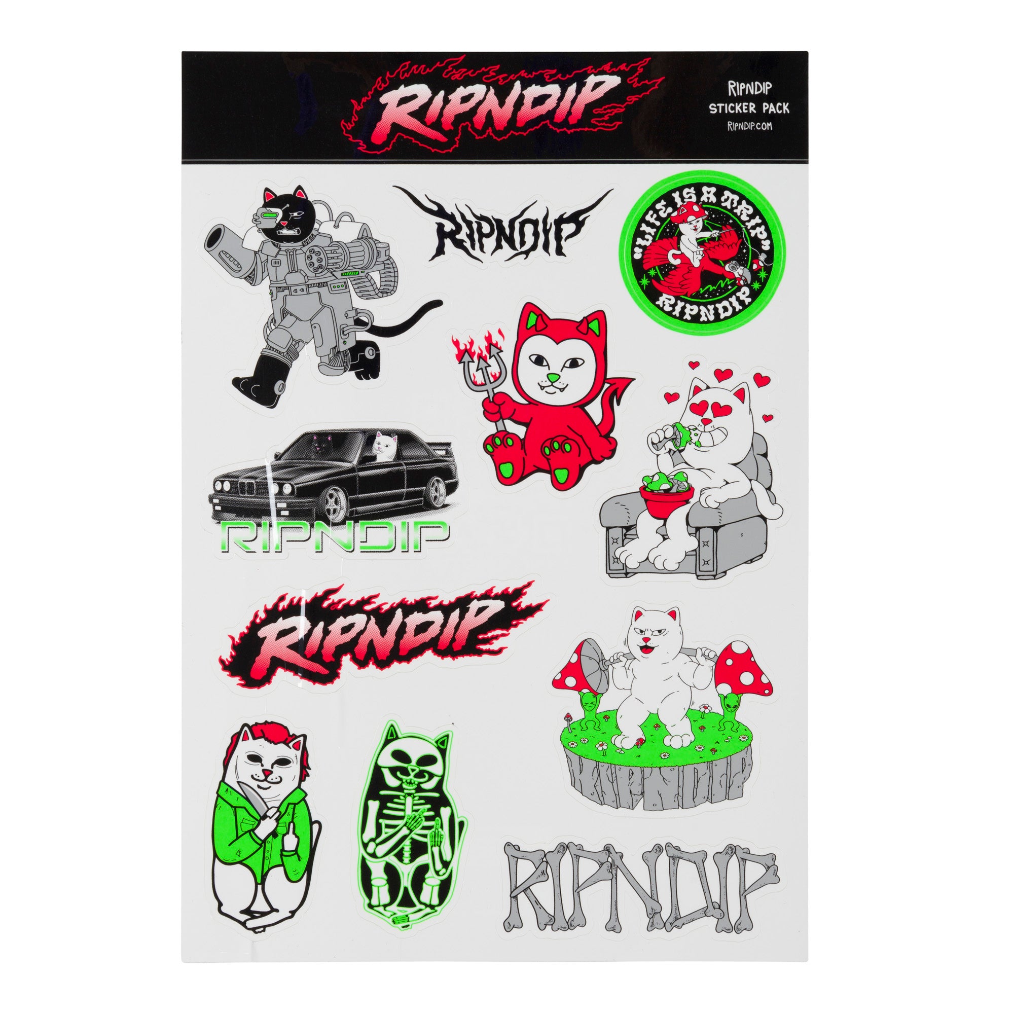 RIPNDIP Killer Nerm Sticker Sheet (Multi)