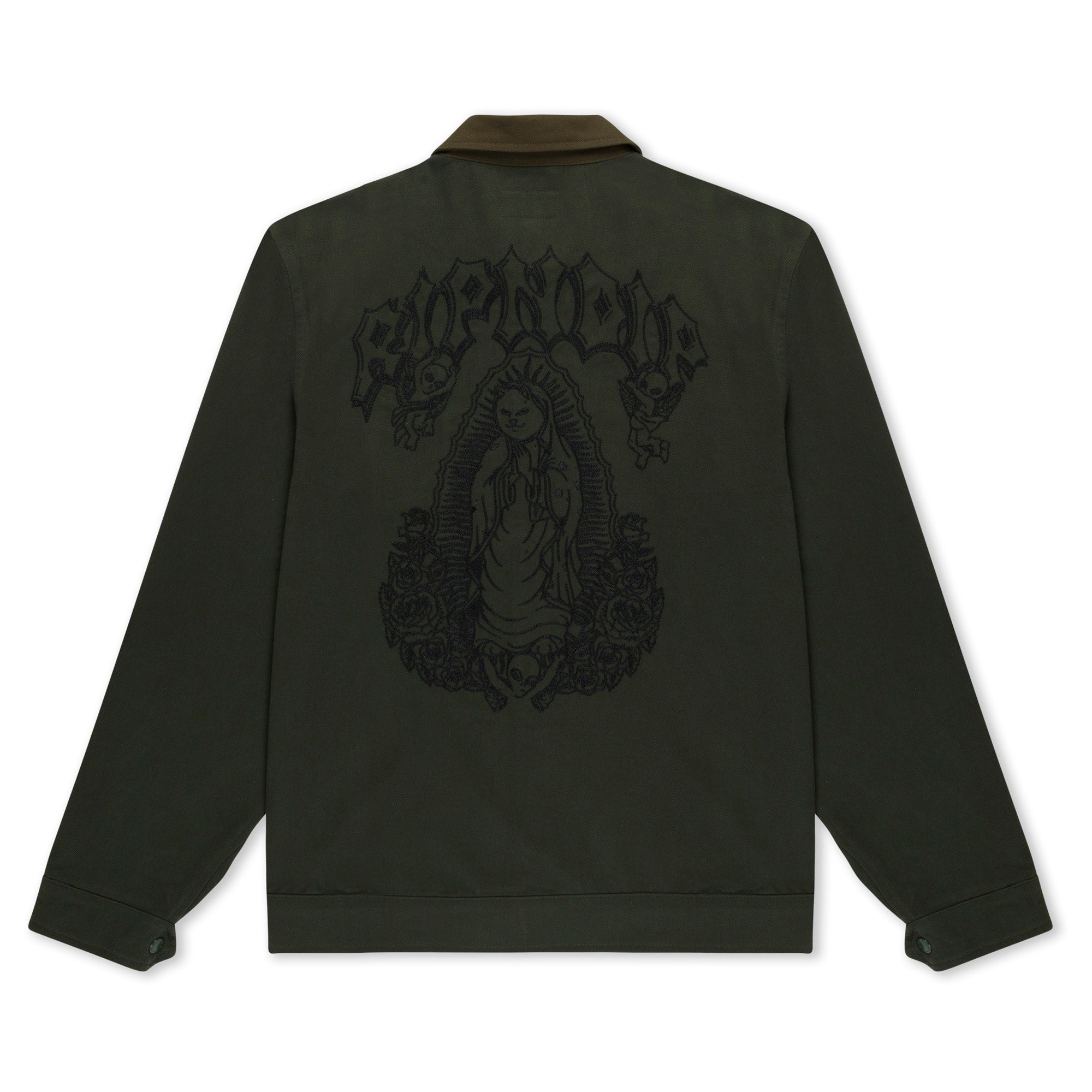 RIPNDIP Mother Nerm Twill Work Jacket (Dark Olive)