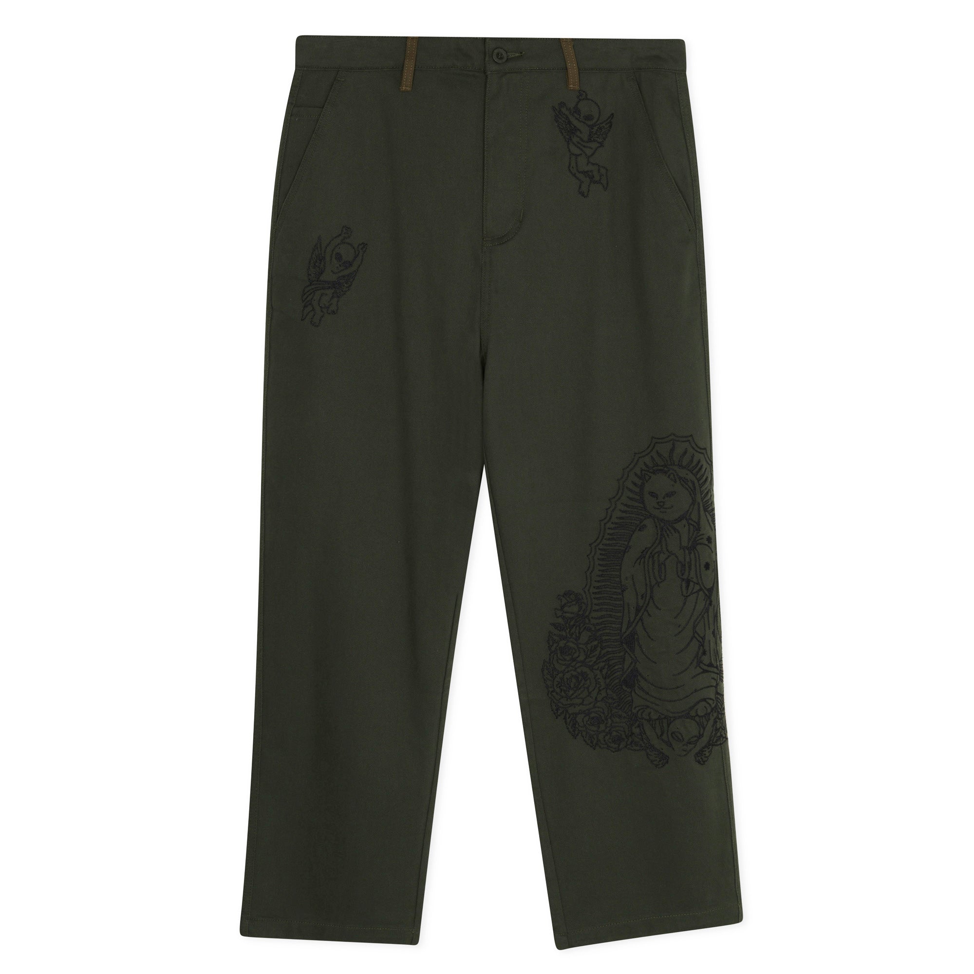 RIPNDIP Mother Nerm Twill Pants (Dark Olive)