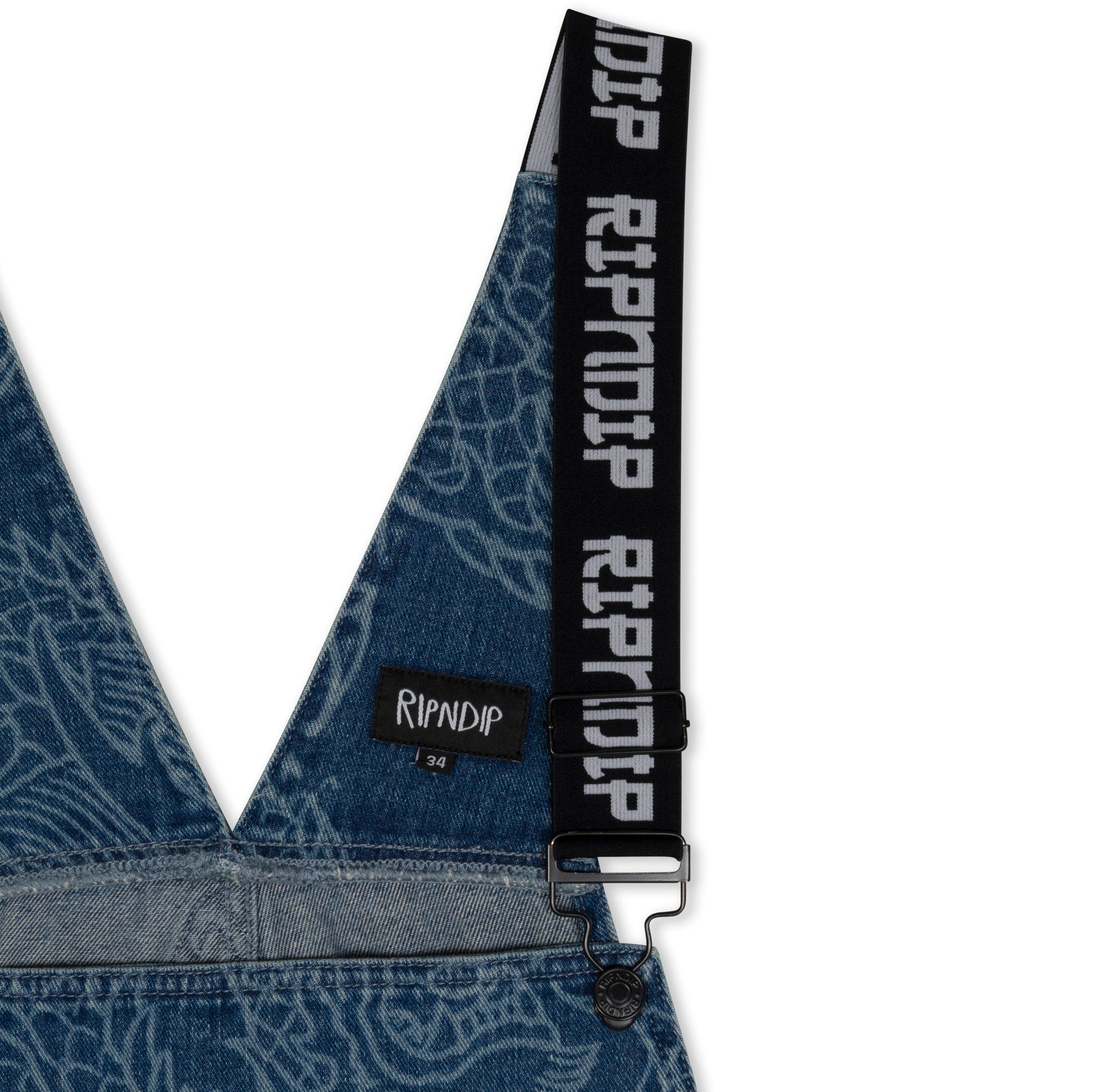 RIPNDIP Haku Denim Overalls (Dark Wash)