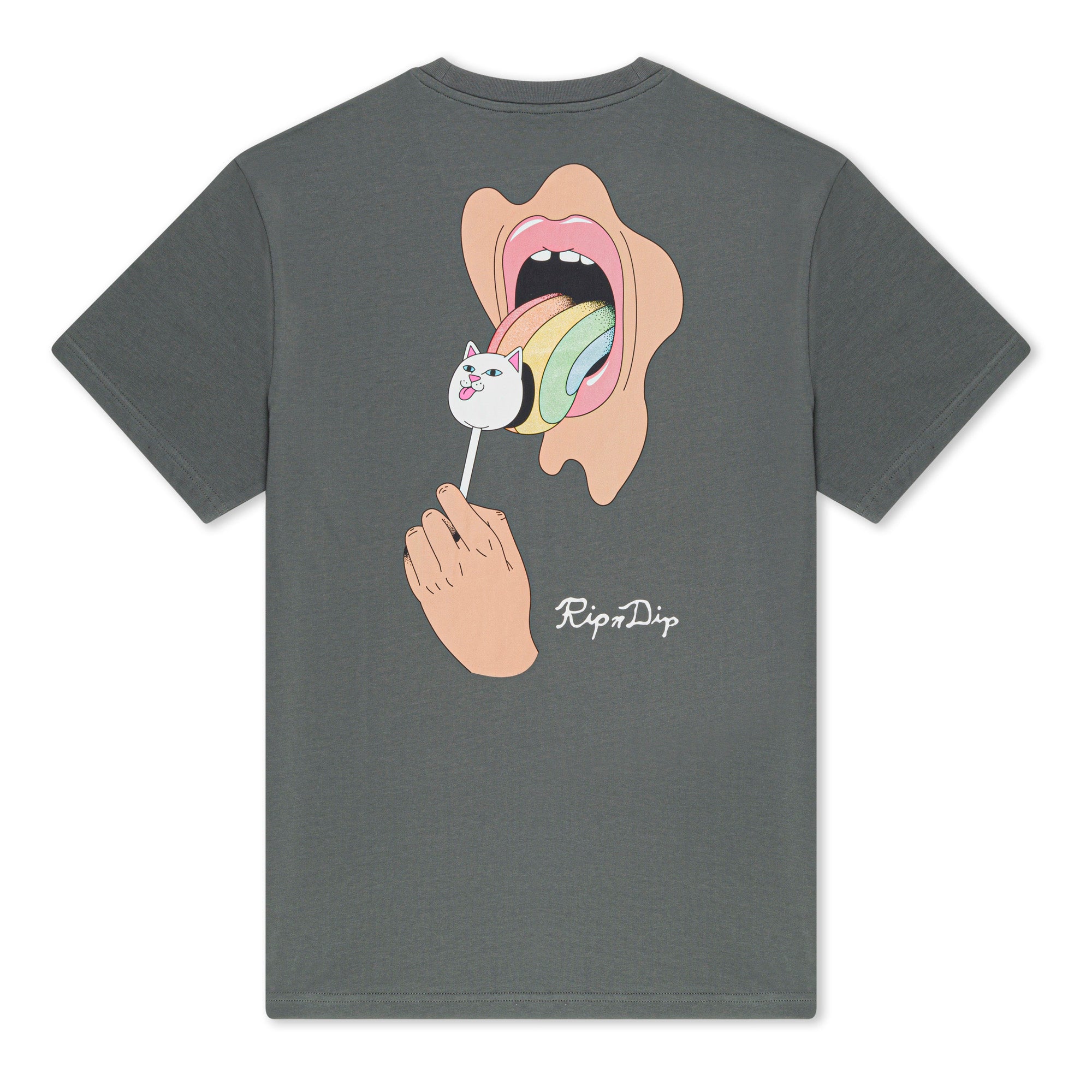 RIPNDIP Lick Me Tee (Charcoal) 8.8oz