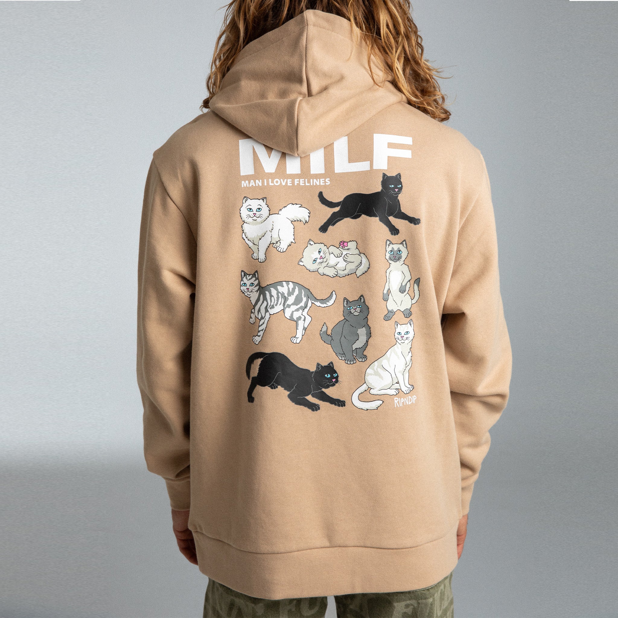 RIPNDIP Man I Love Felines Hoodie (Almond)