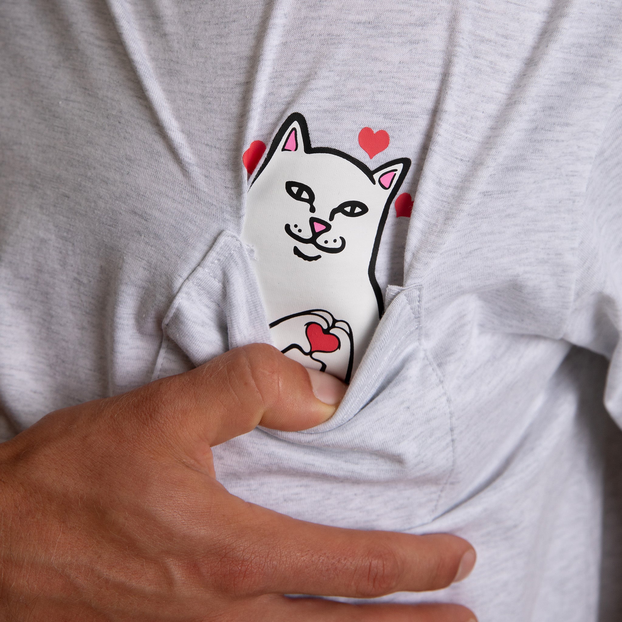 RIPNDIP Nermal Loves Pocket Tee (Ash Heather)